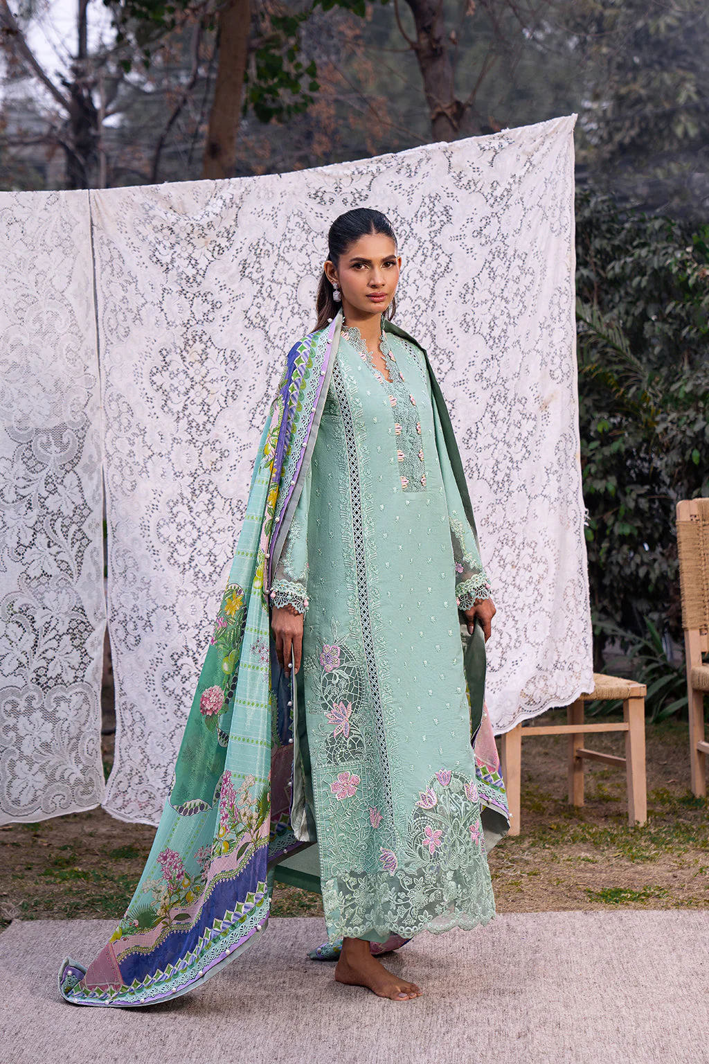3 PIECE EMBROIDERED LAWN - Image 2