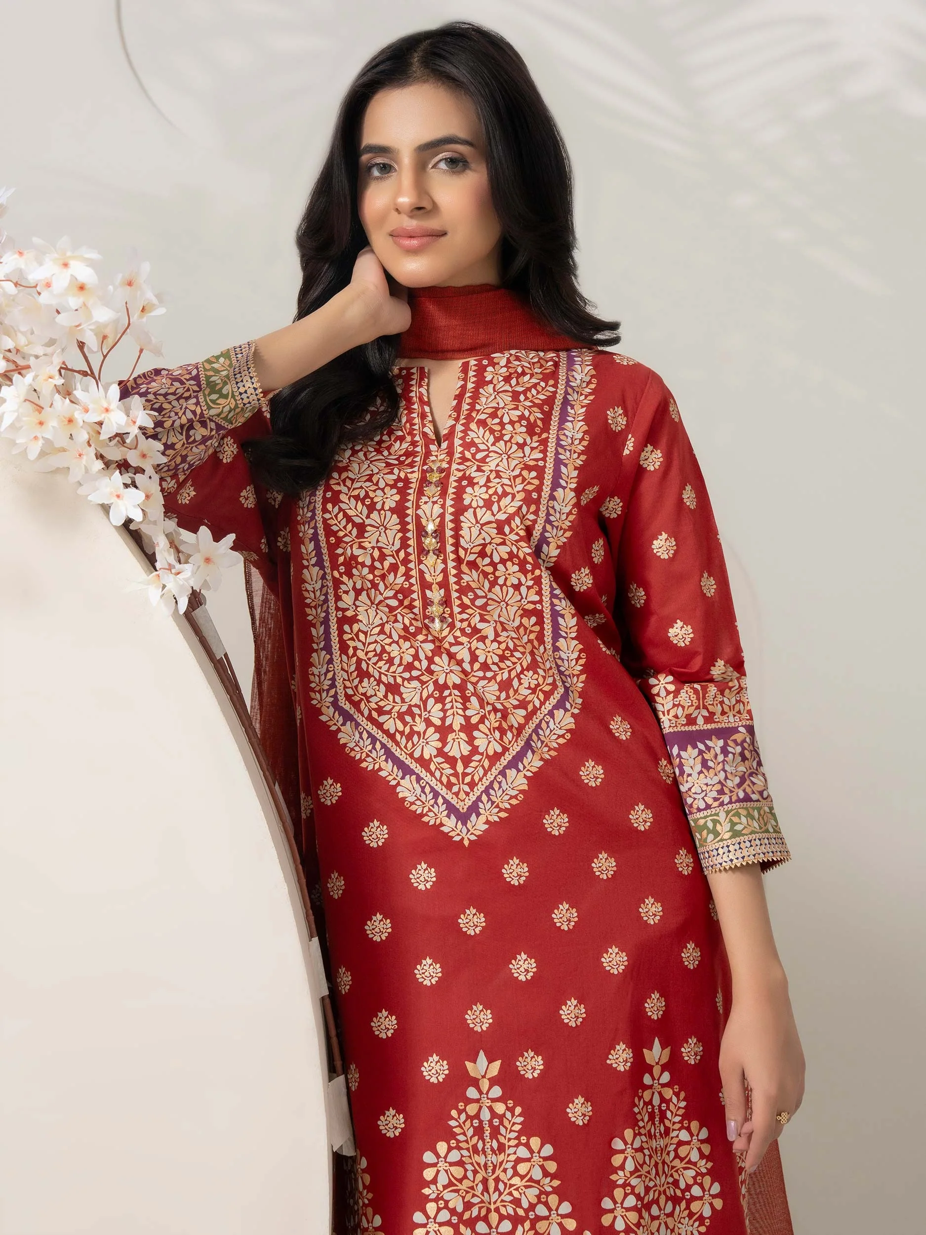 3 Piece Lawn Suit-Paste Print (Pret) - Image 3