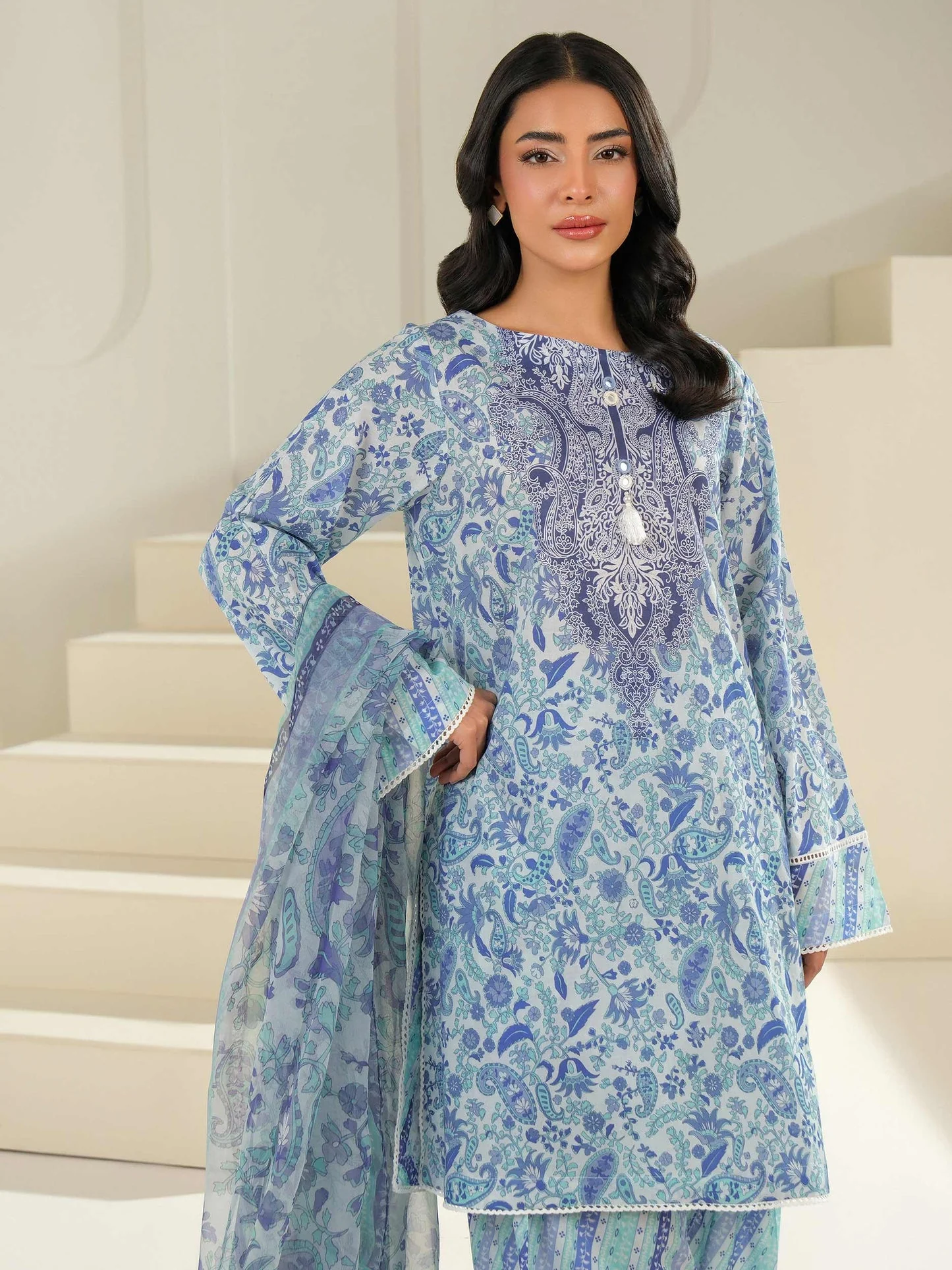 3 Piece Lawn Suit-Printed (Unstitched) - Image 3