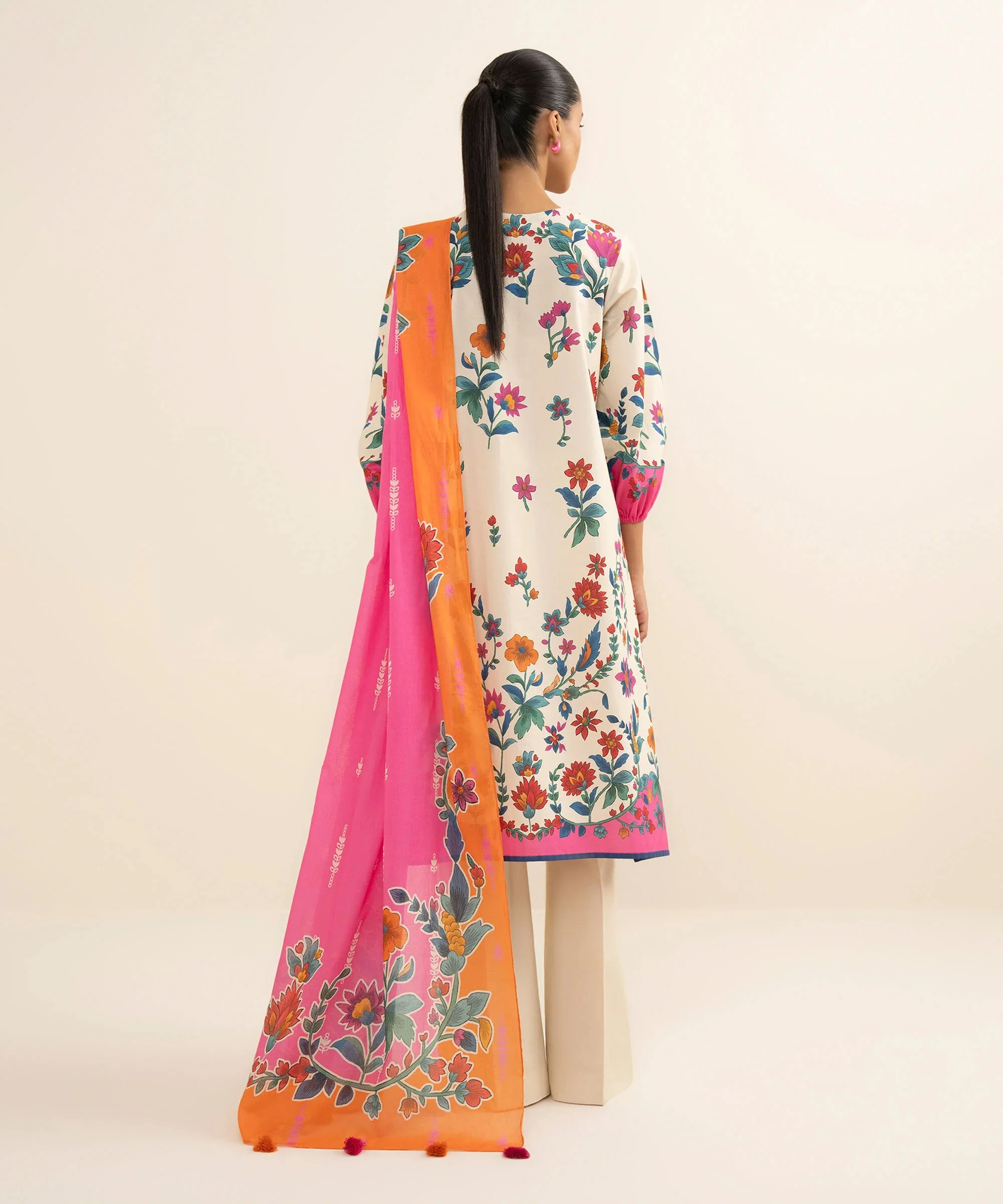 3 Piece - Printed Cotton Suit - Image 2