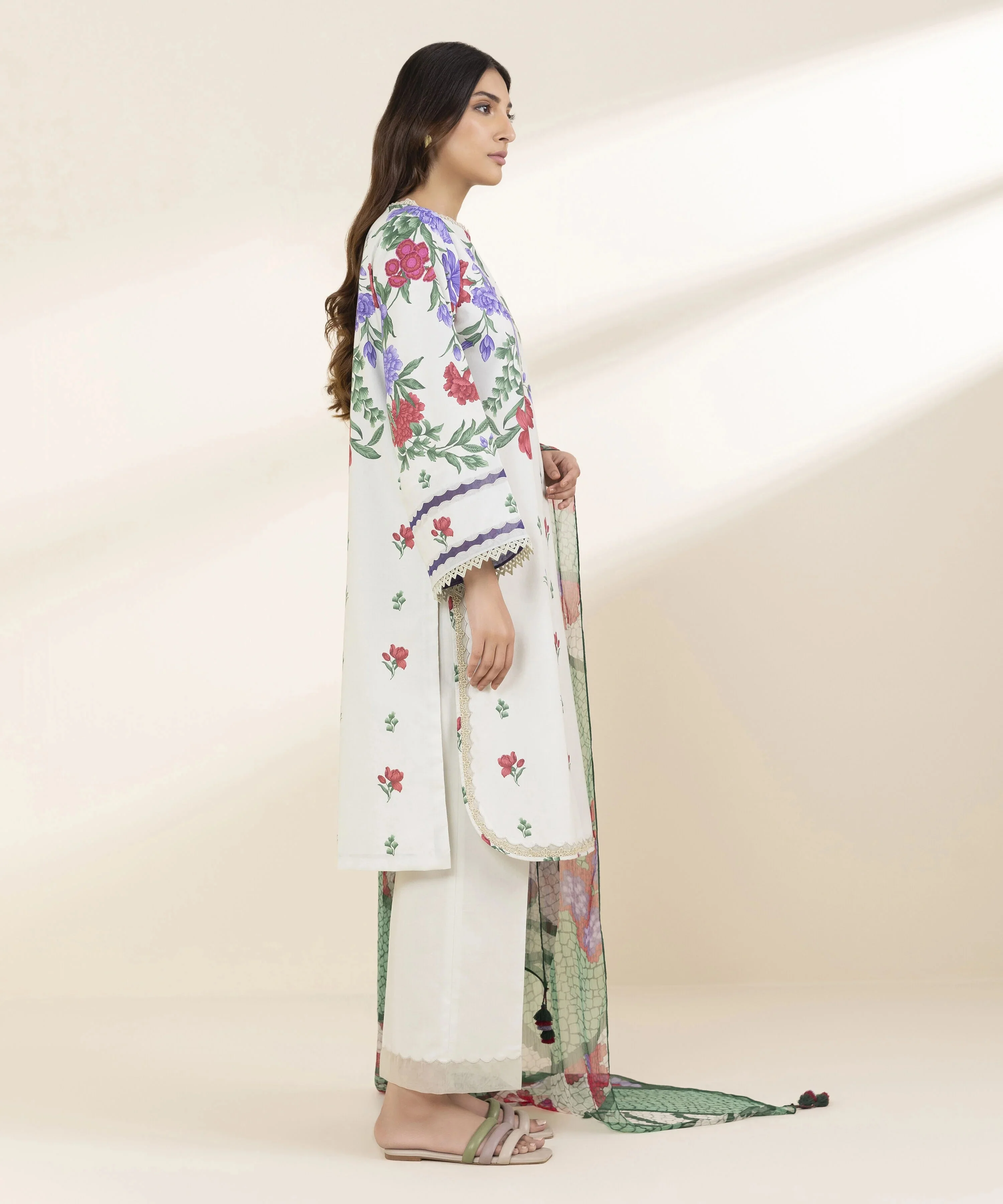 3 Piece - Printed Lawn Suit - Image 2