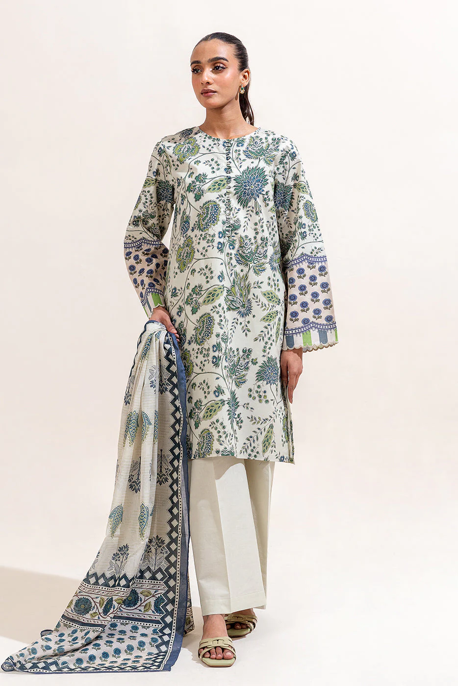 3 PIECE PRINTED LAWN SUIT - Image 3