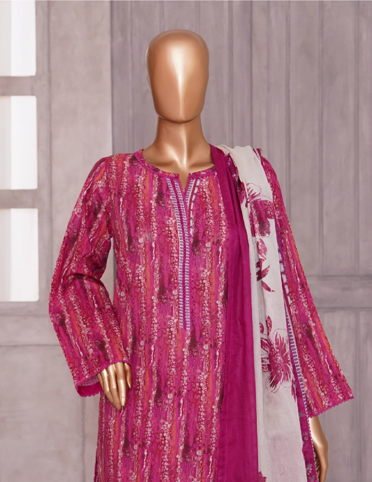 3 Piece Printed Stitched Suit - Image 3