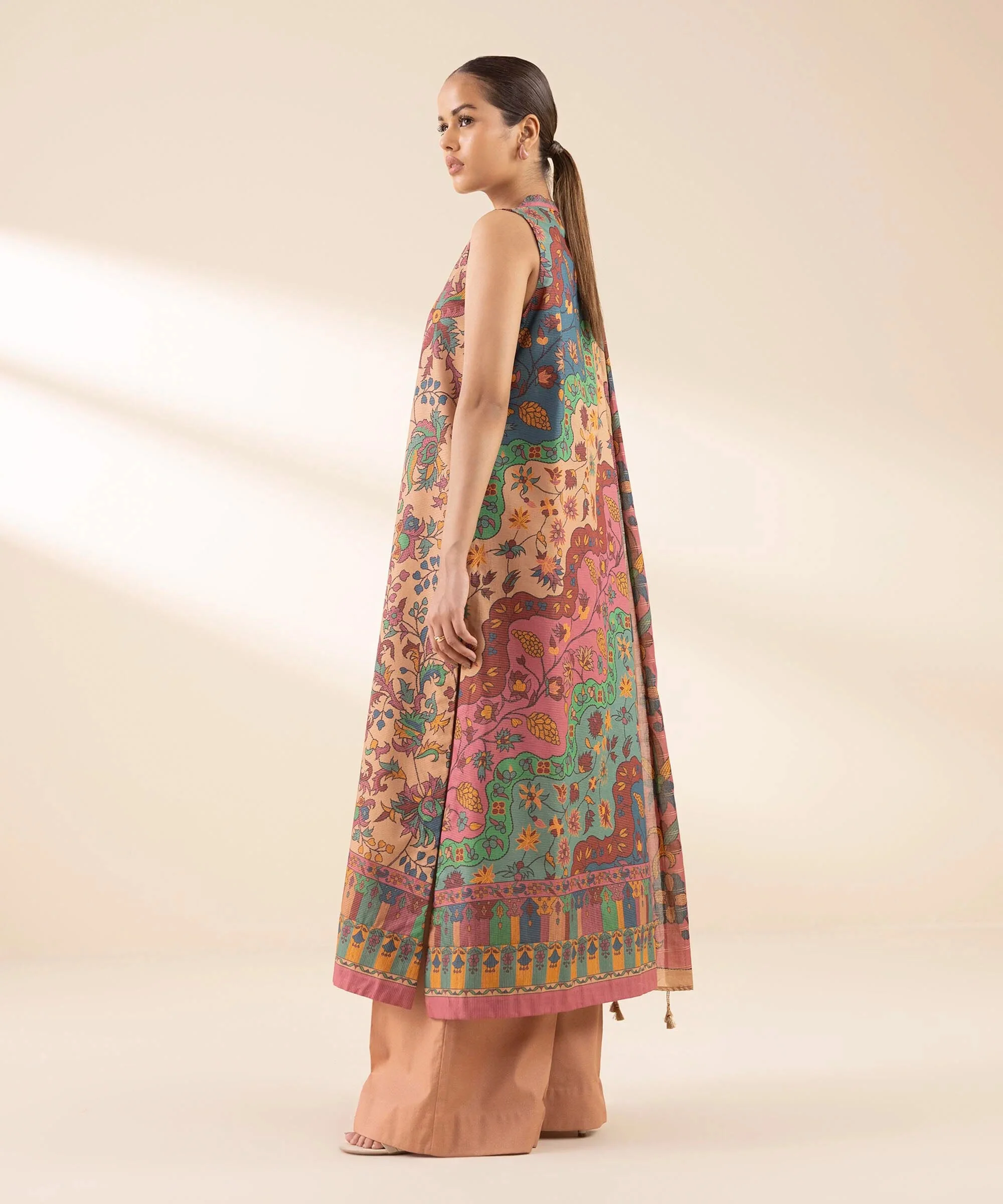 3 Piece - Printed Zari Lawn Suit - Image 3
