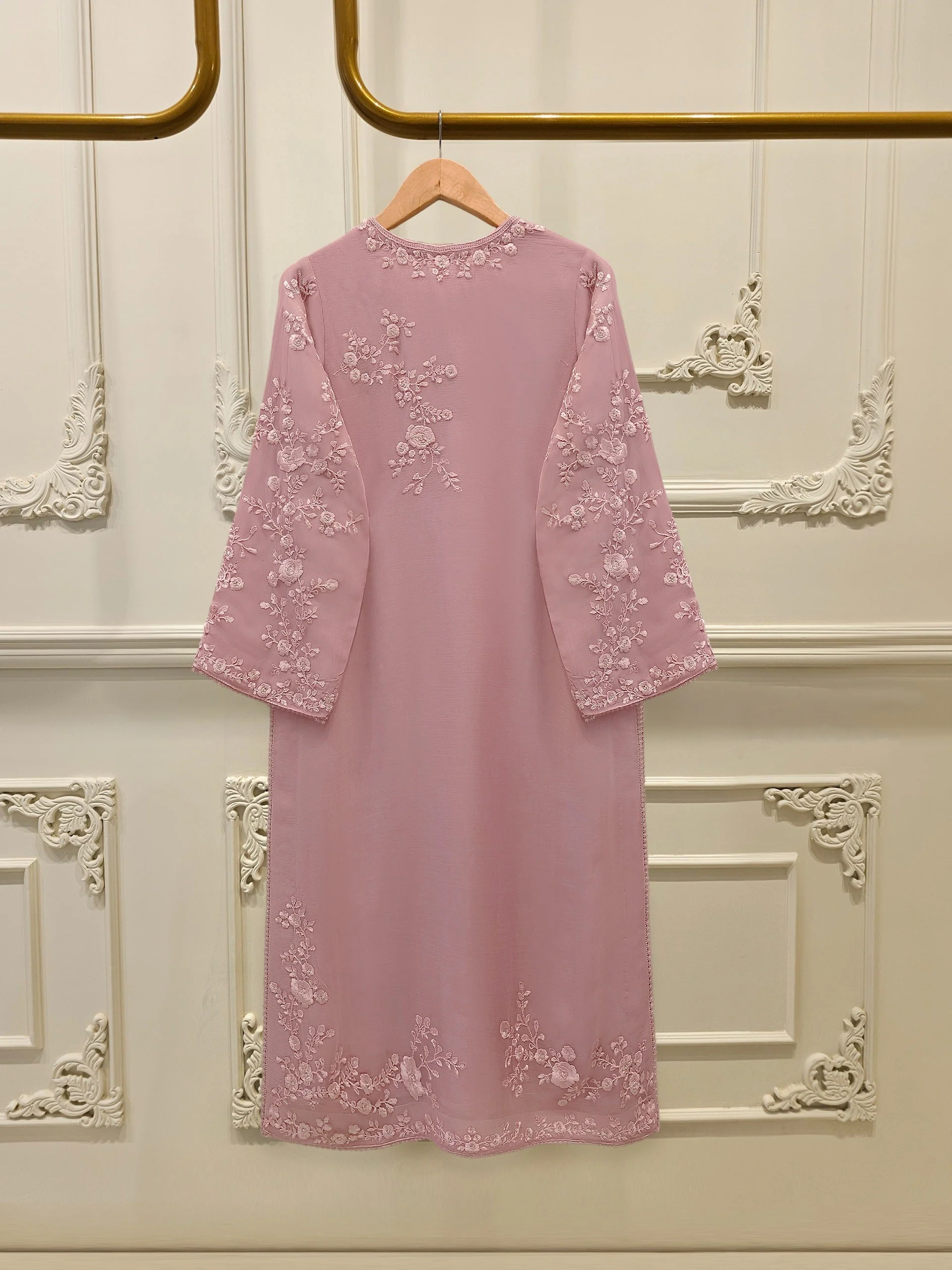 3 Piece - Pure Chiffon Embroidered Suit - Image 2
