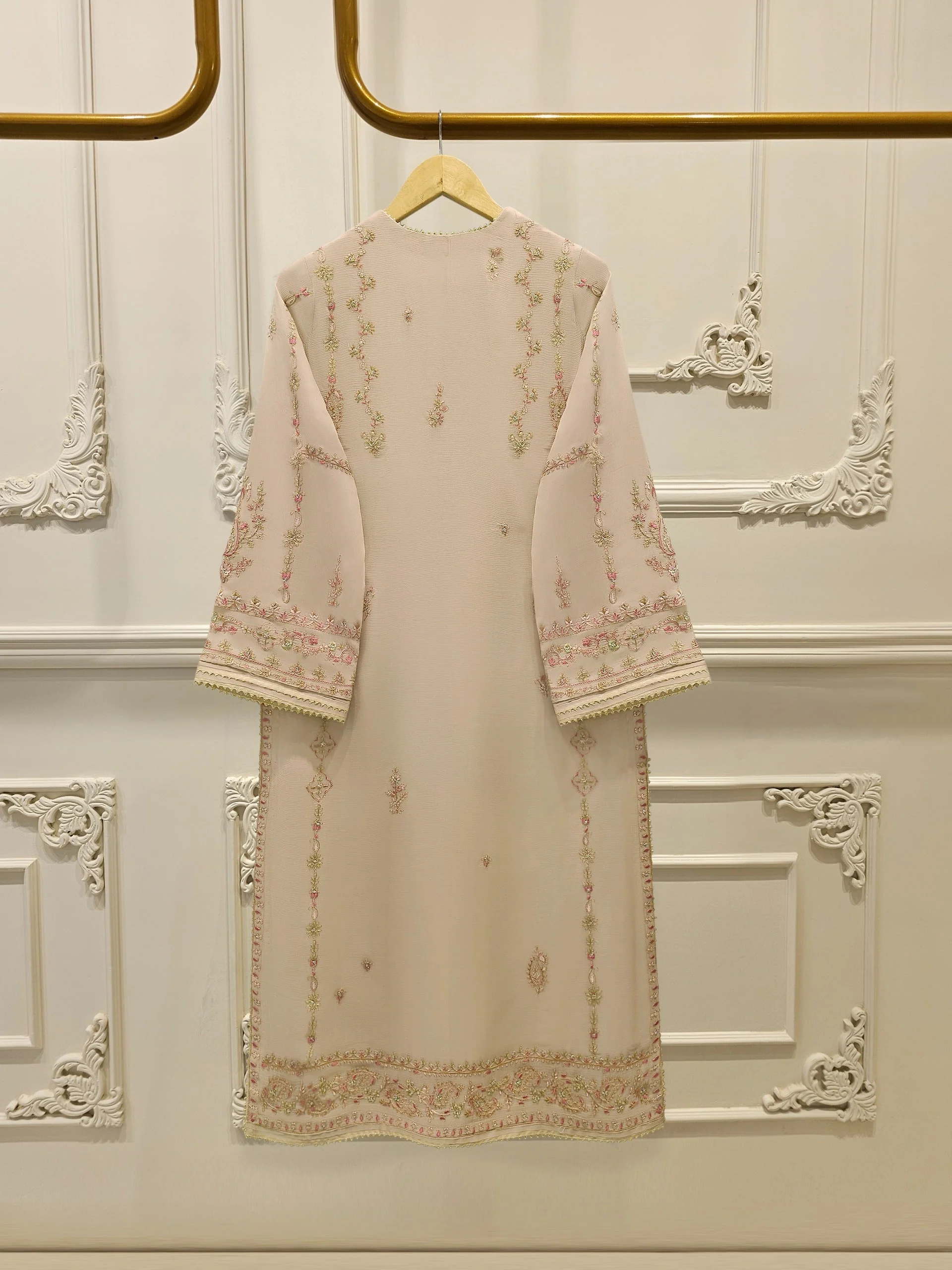 3 Piece - Pure Chiffon Embroidered Suit - Image 2