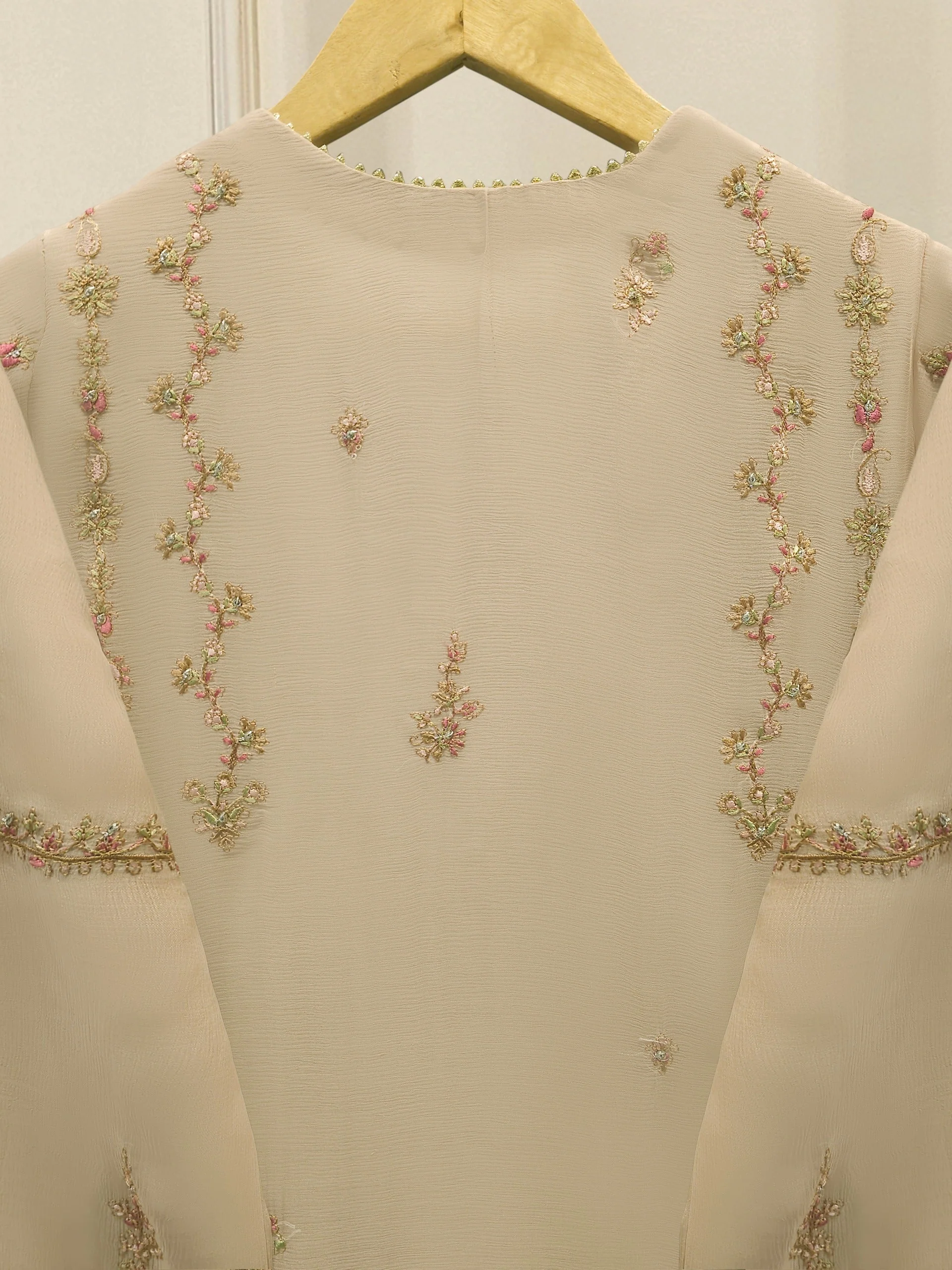 3 Piece - Pure Chiffon Embroidered Suit - Image 8