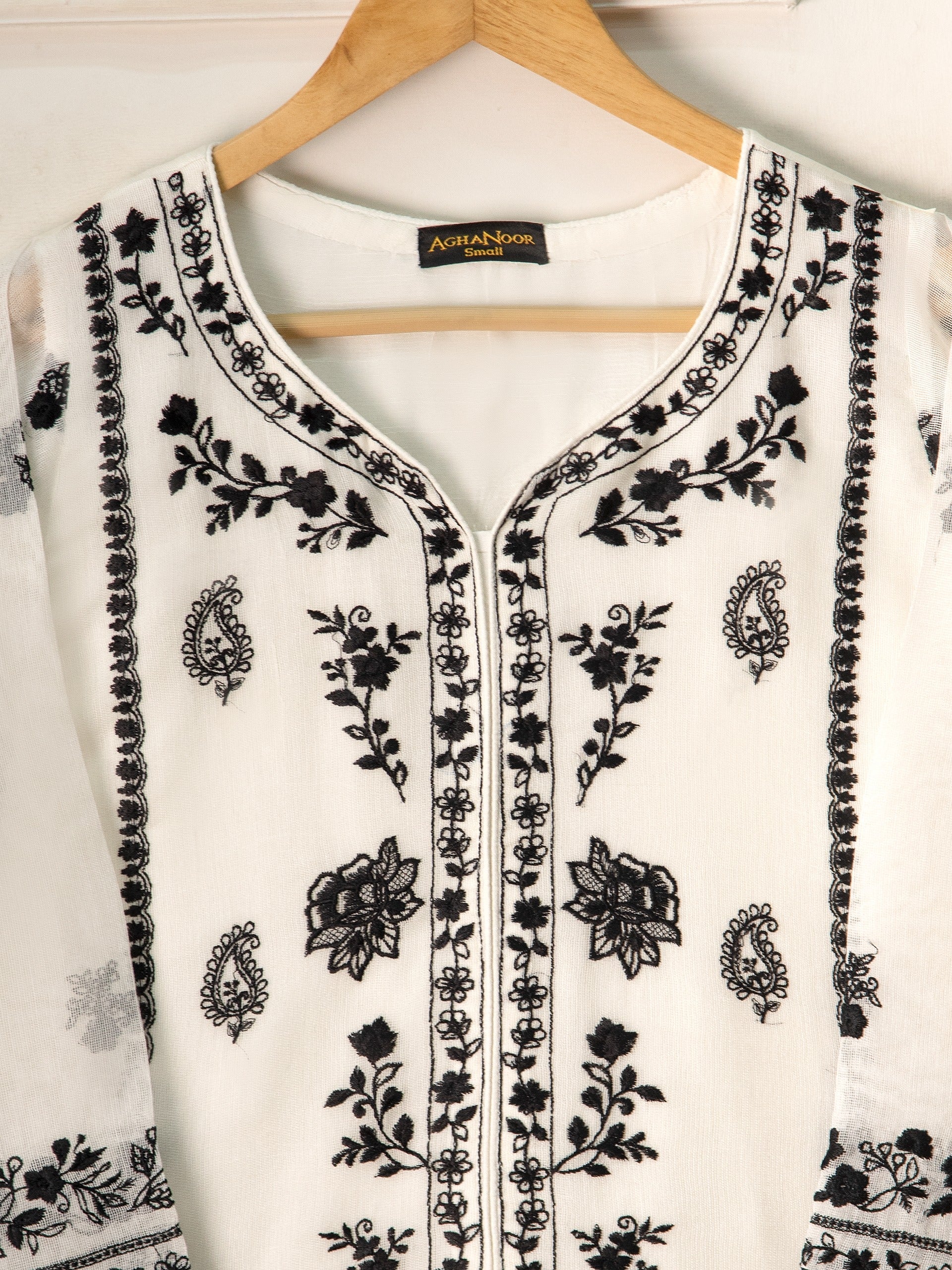 3 Piece- Pure Cotton Net Embroidered Suit - Image 6