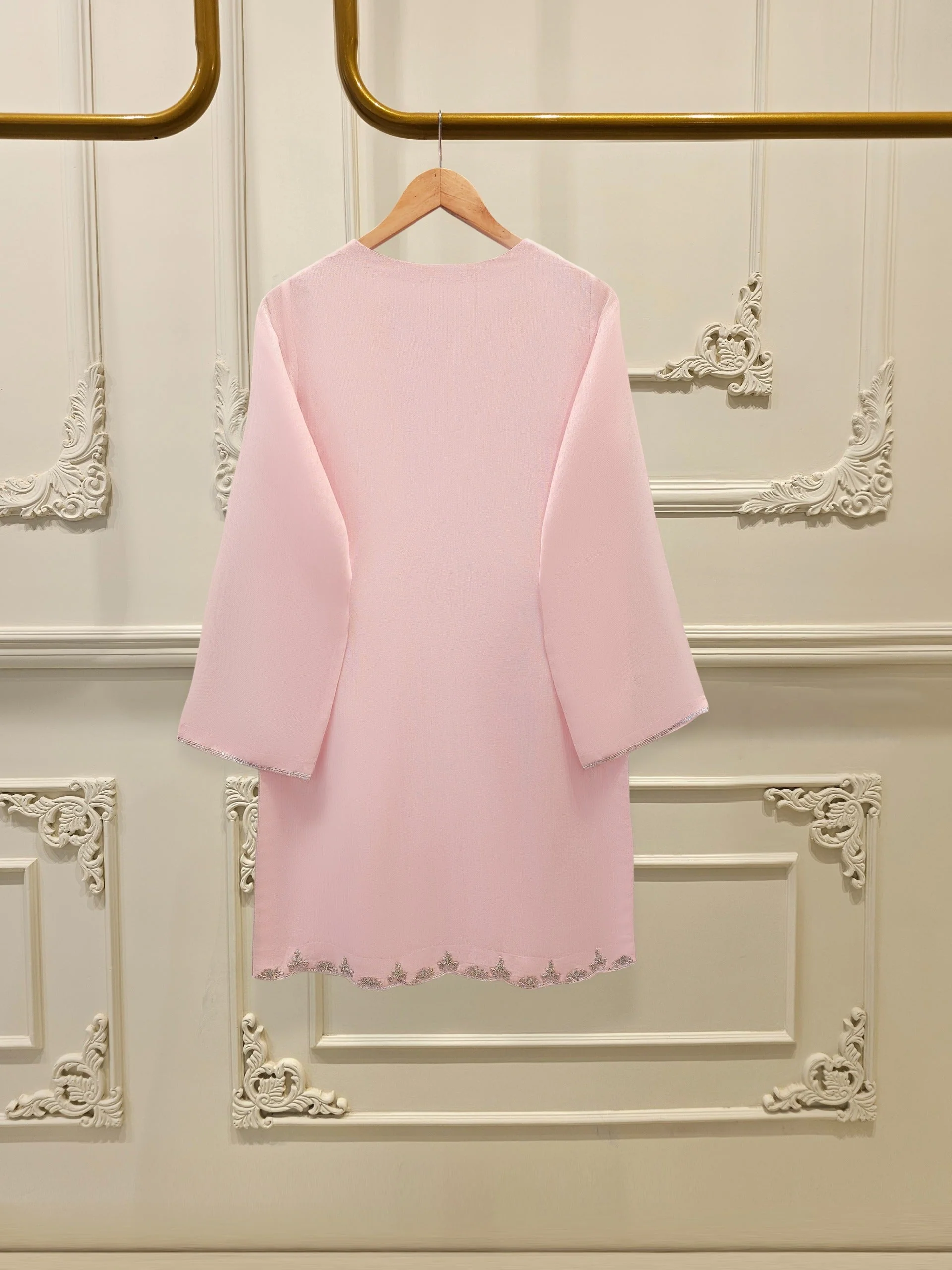3 Piece - Pure Embroidered Cotton Net Suit - Image 2