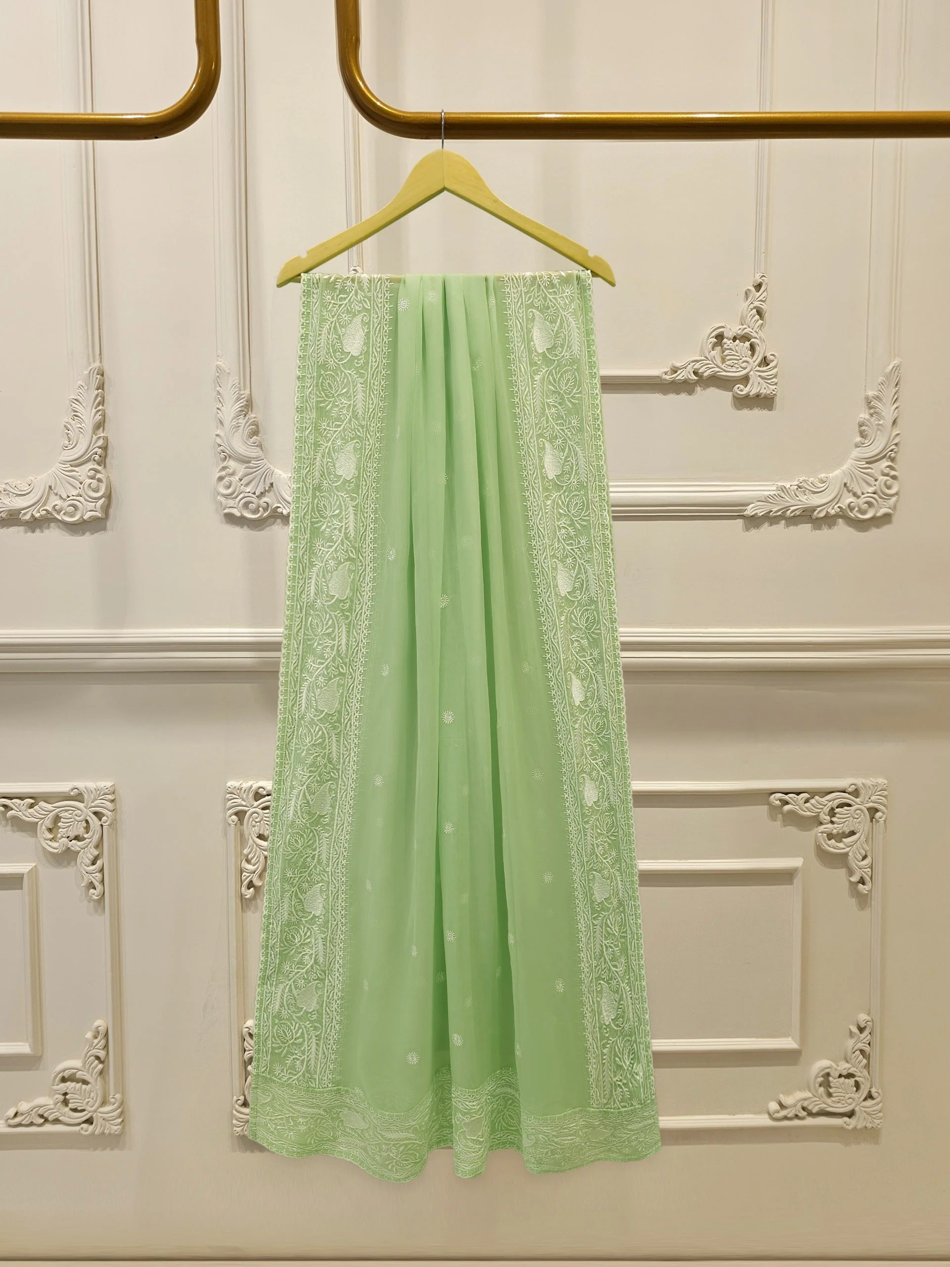 3 Piece - Pure Embroidered Cotton Net Suit - Image 4