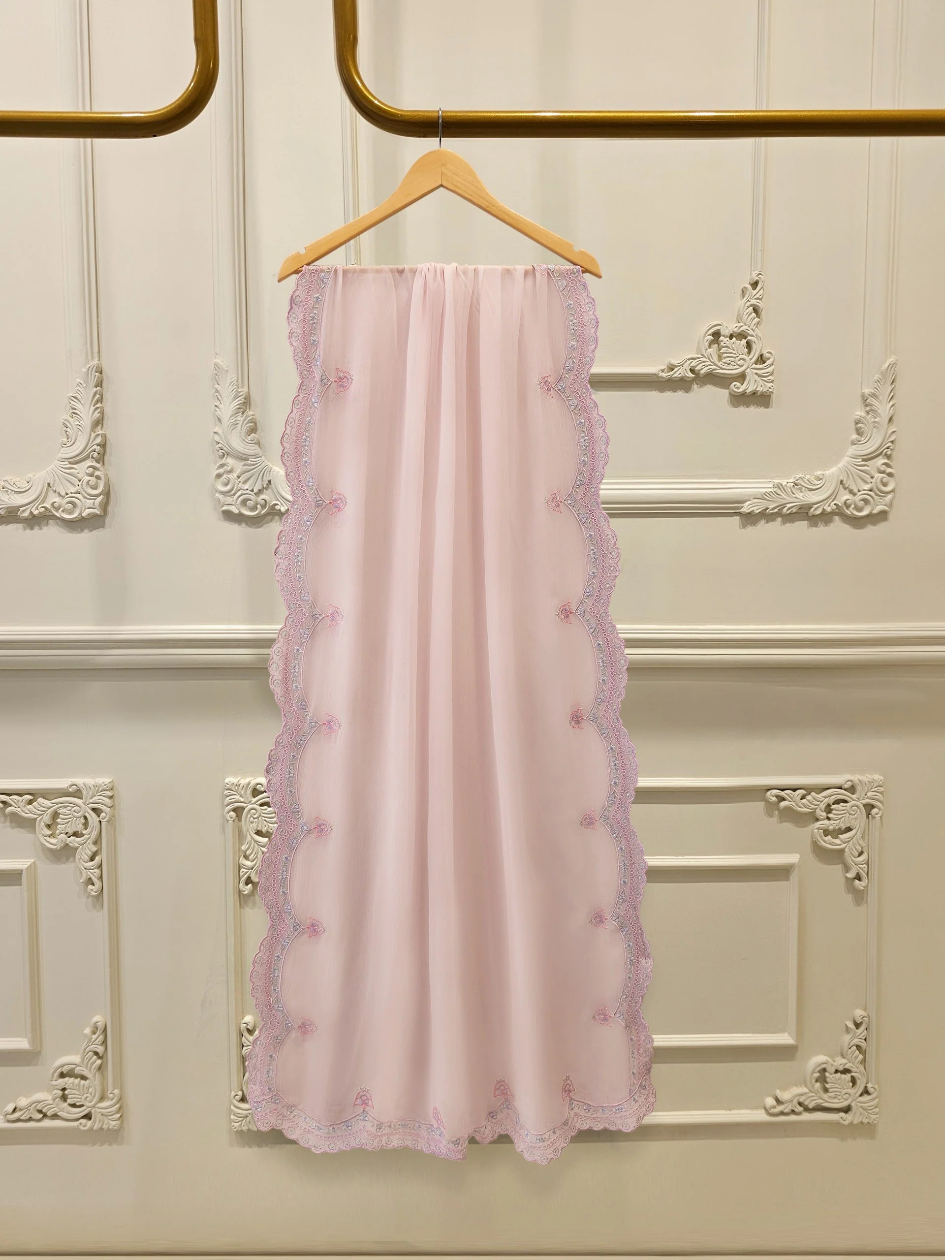 3 Piece - Pure Embroidered Cotton Net Suit - Image 5