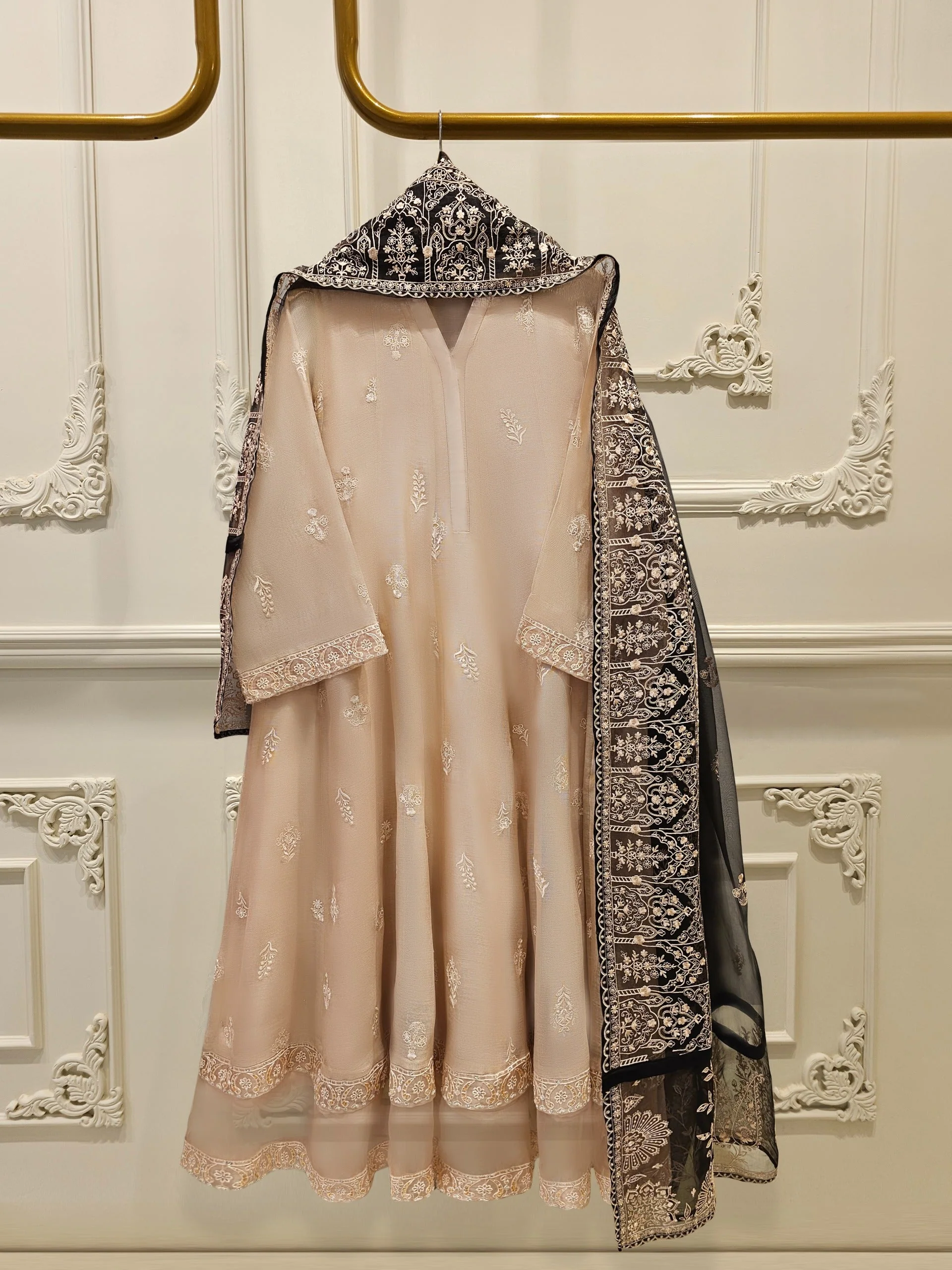 3 Piece - Pure Embroidered Cotton Net Suit