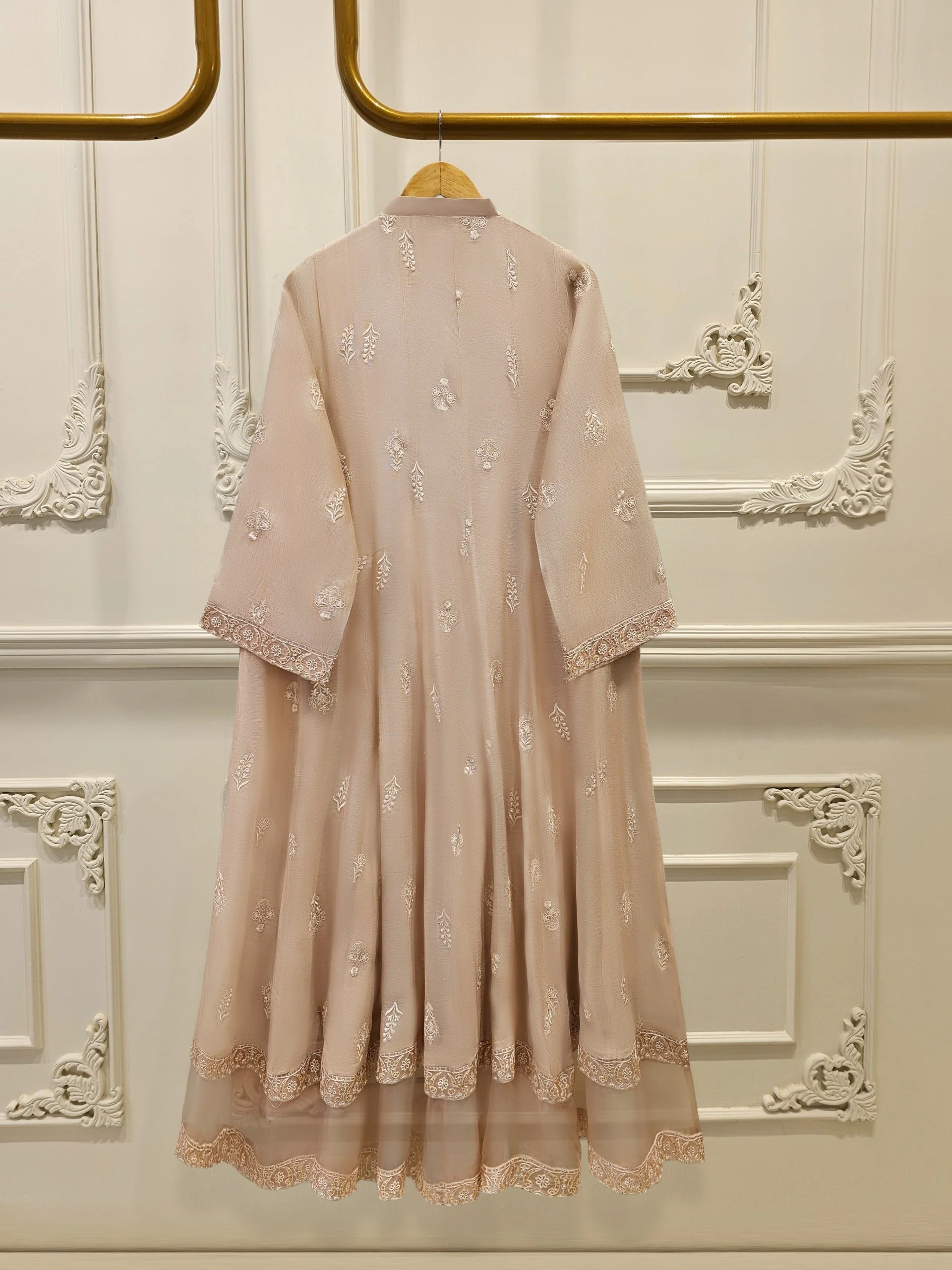3 Piece - Pure Embroidered Cotton Net Suit - Image 2