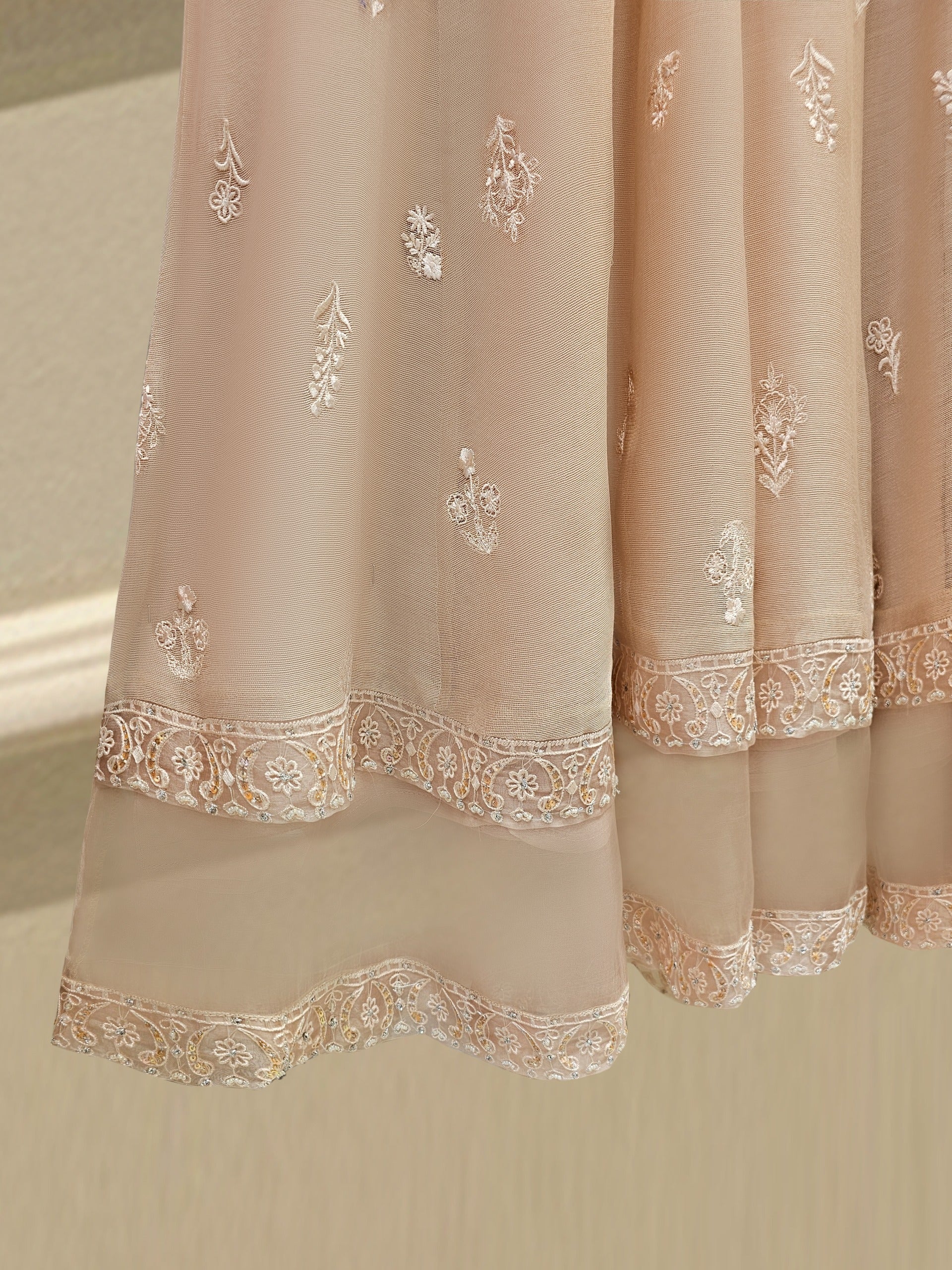 3 Piece - Pure Embroidered Cotton Net Suit - Image 6