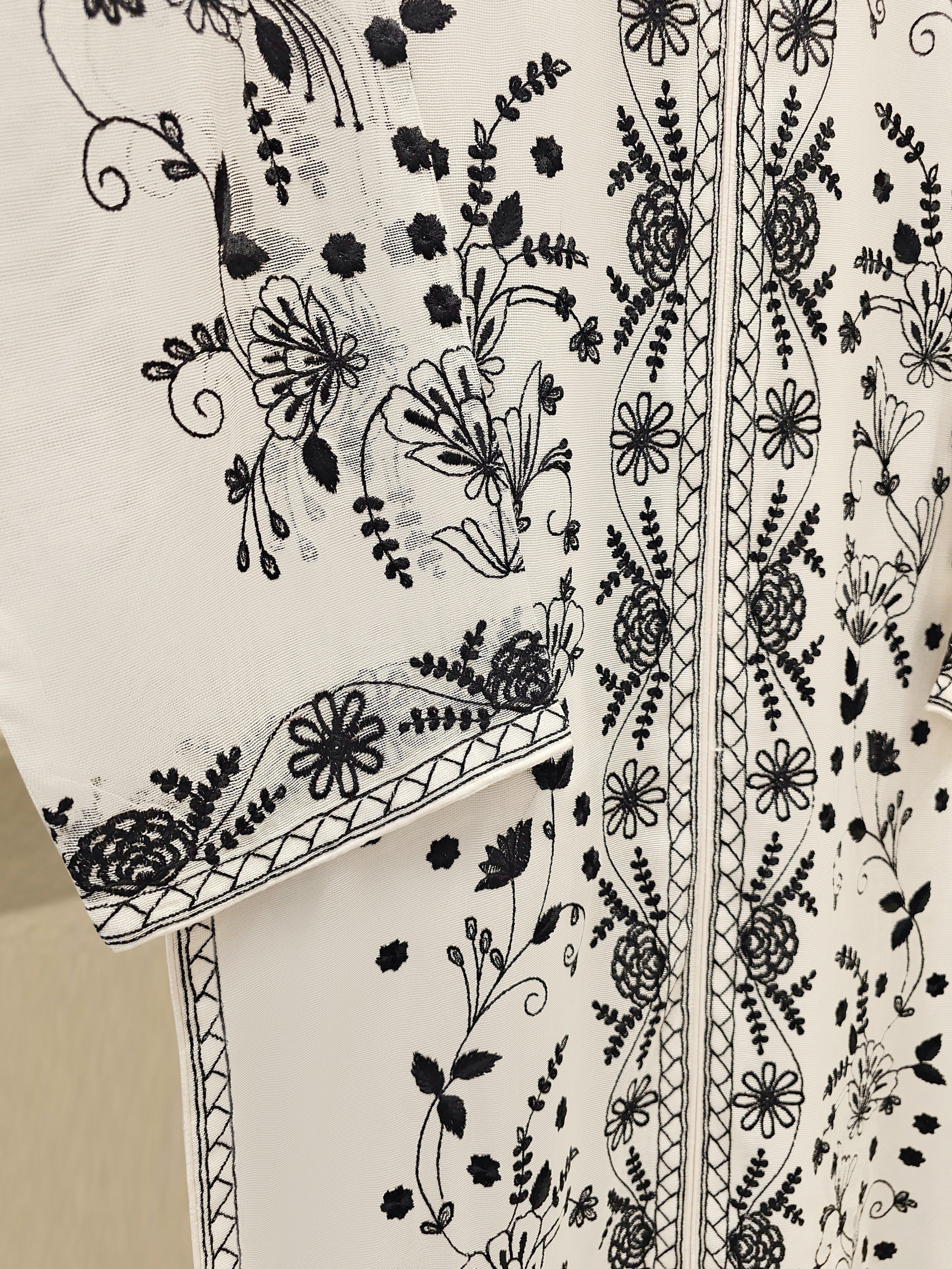 3 Piece - Pure Embroidered Cotton Net Suit - Image 6