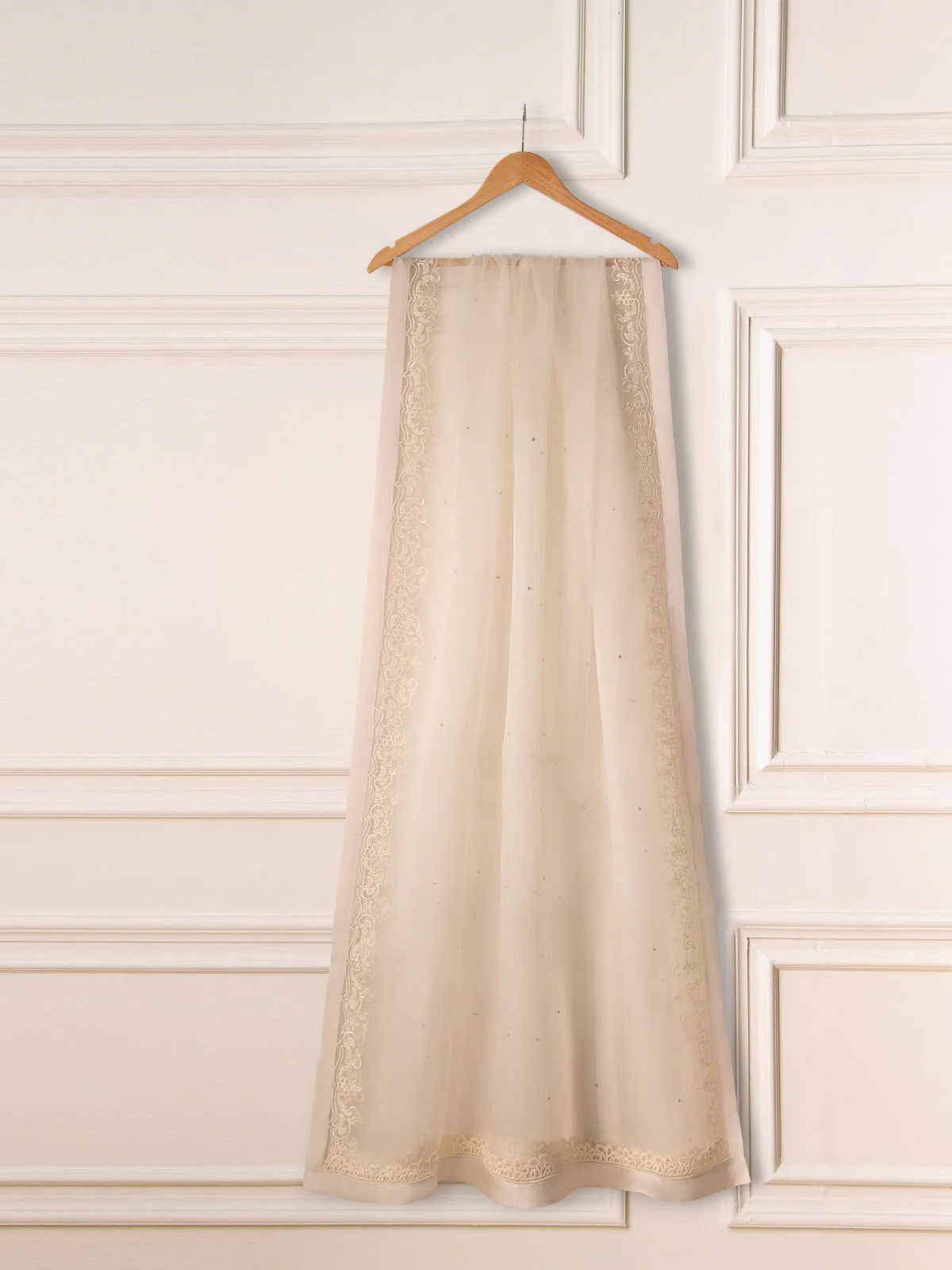 3 Piece- Pure Khaddi Silk Embroidered Suit - Image 4