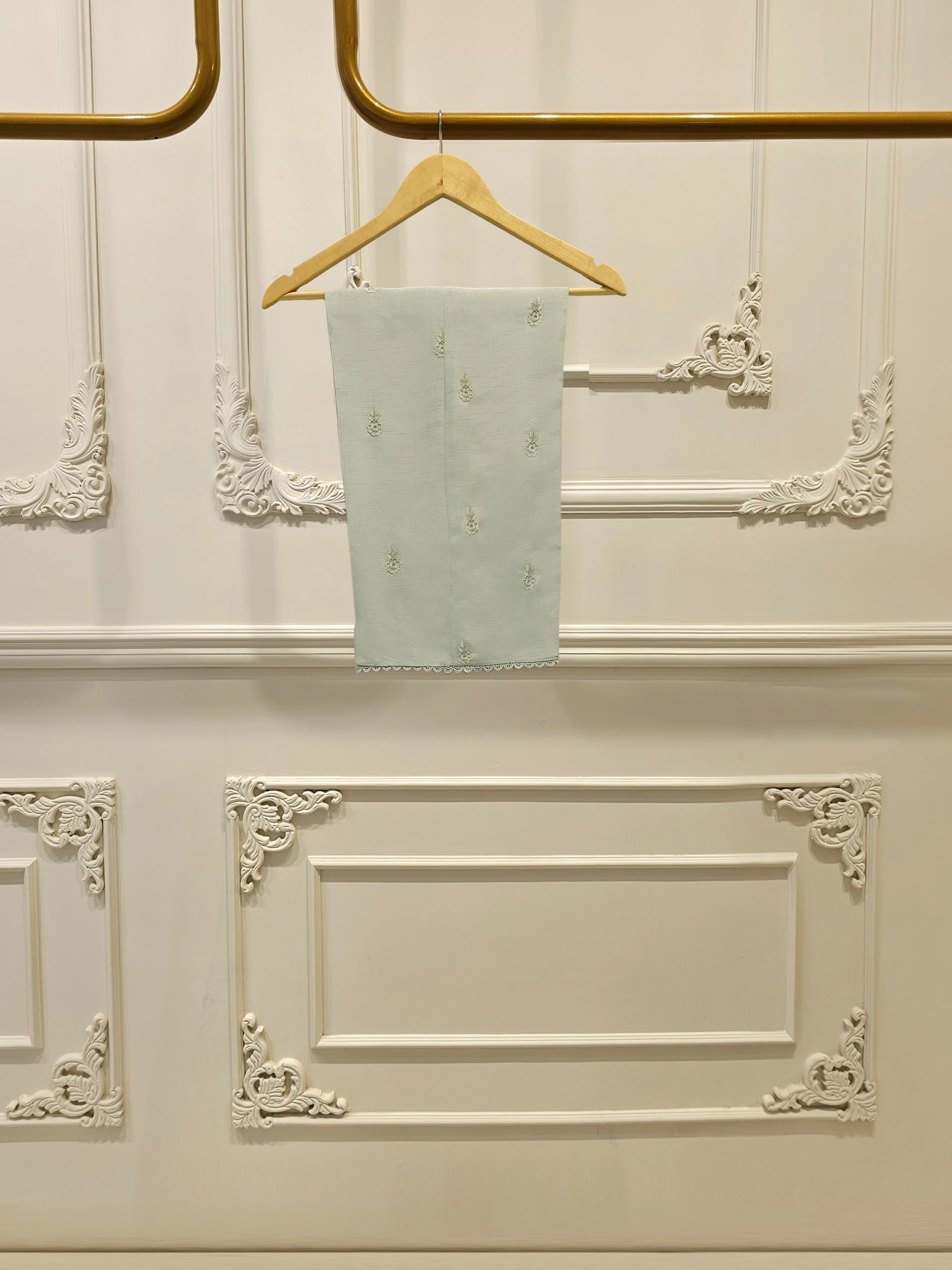 3 Piece - Pure Organza Embroidered Suit - Image 4