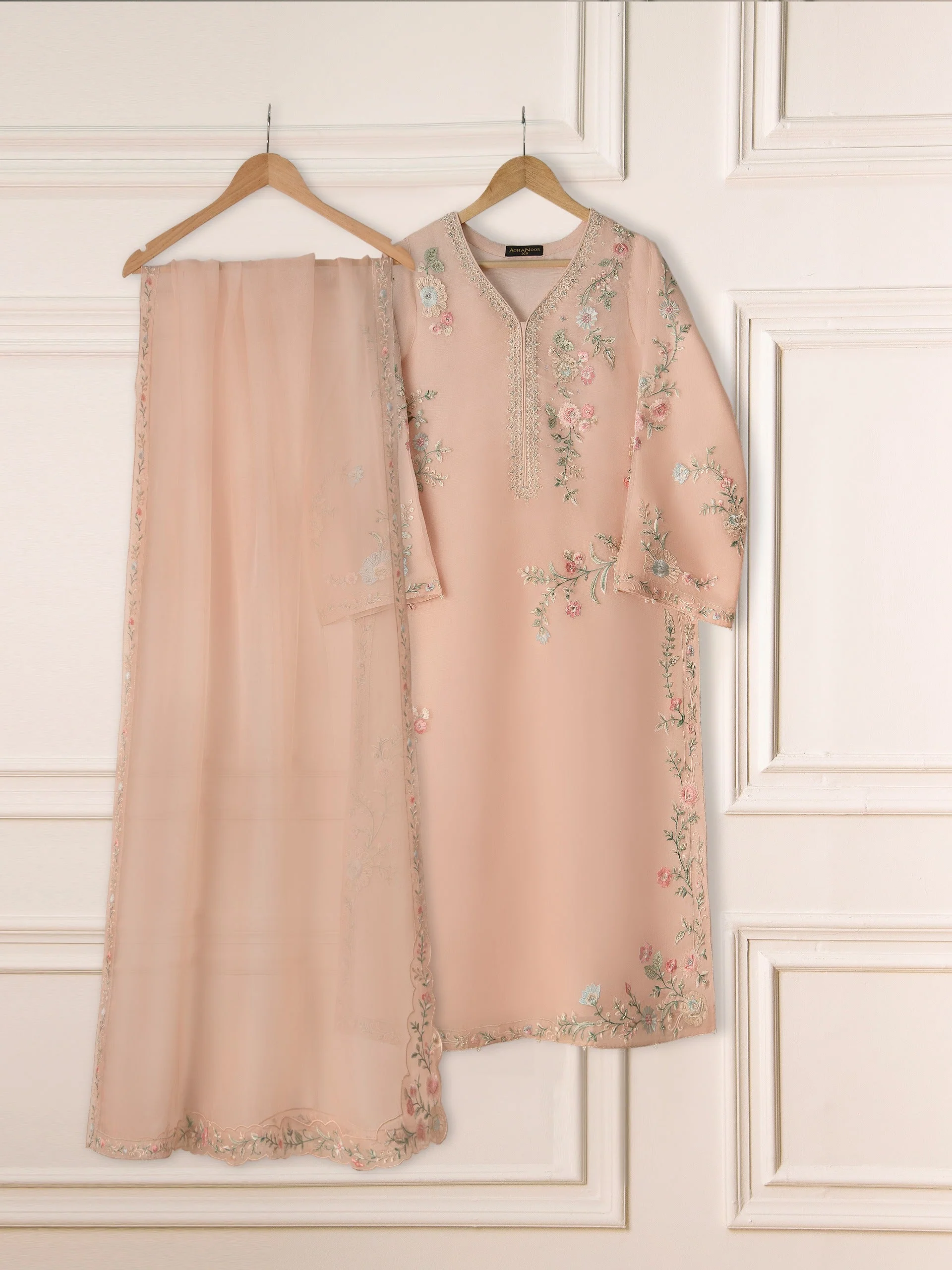 3 Piece - Pure Organza Embroidered Suit