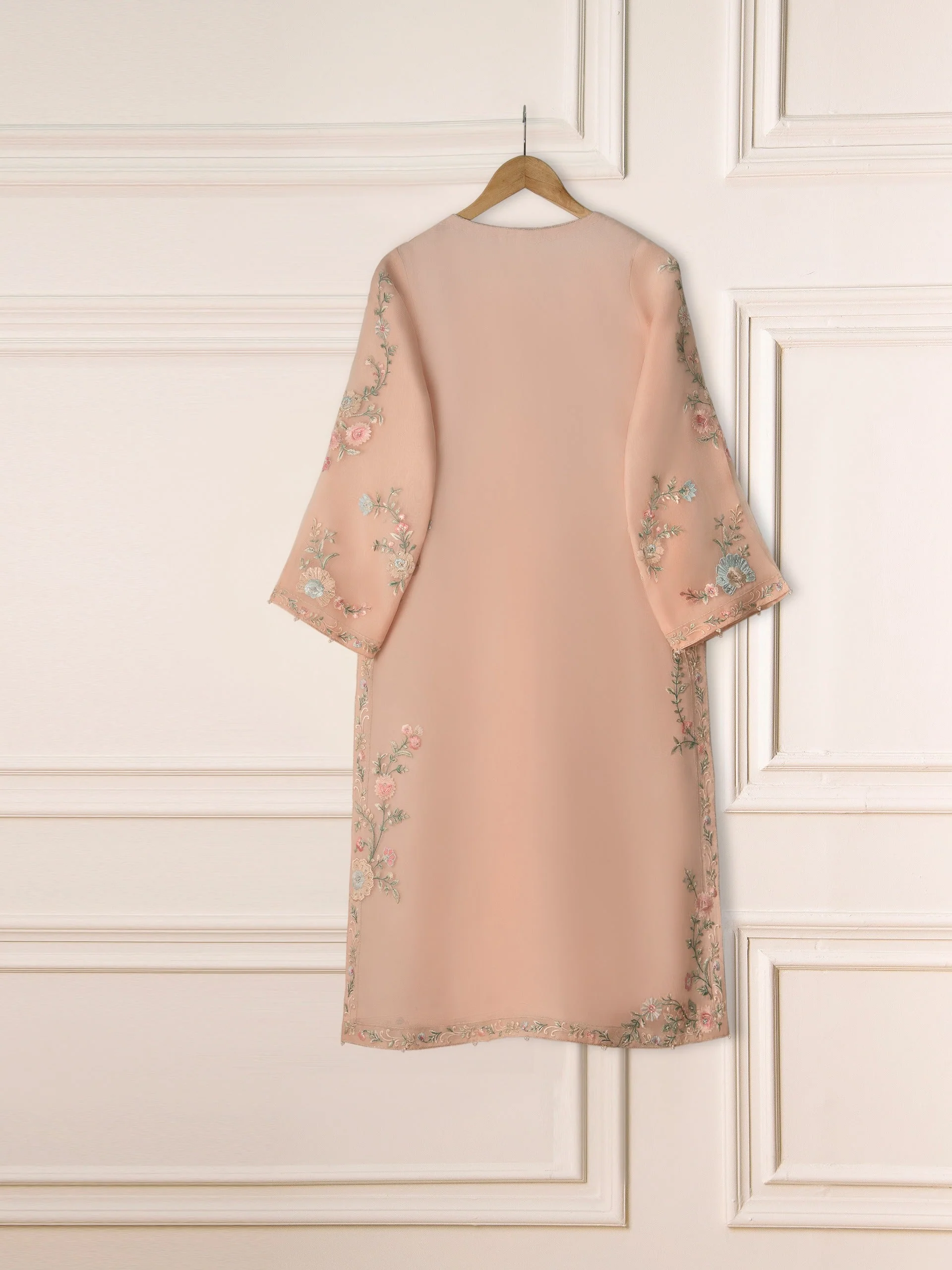 3 Piece - Pure Organza Embroidered Suit - Image 3
