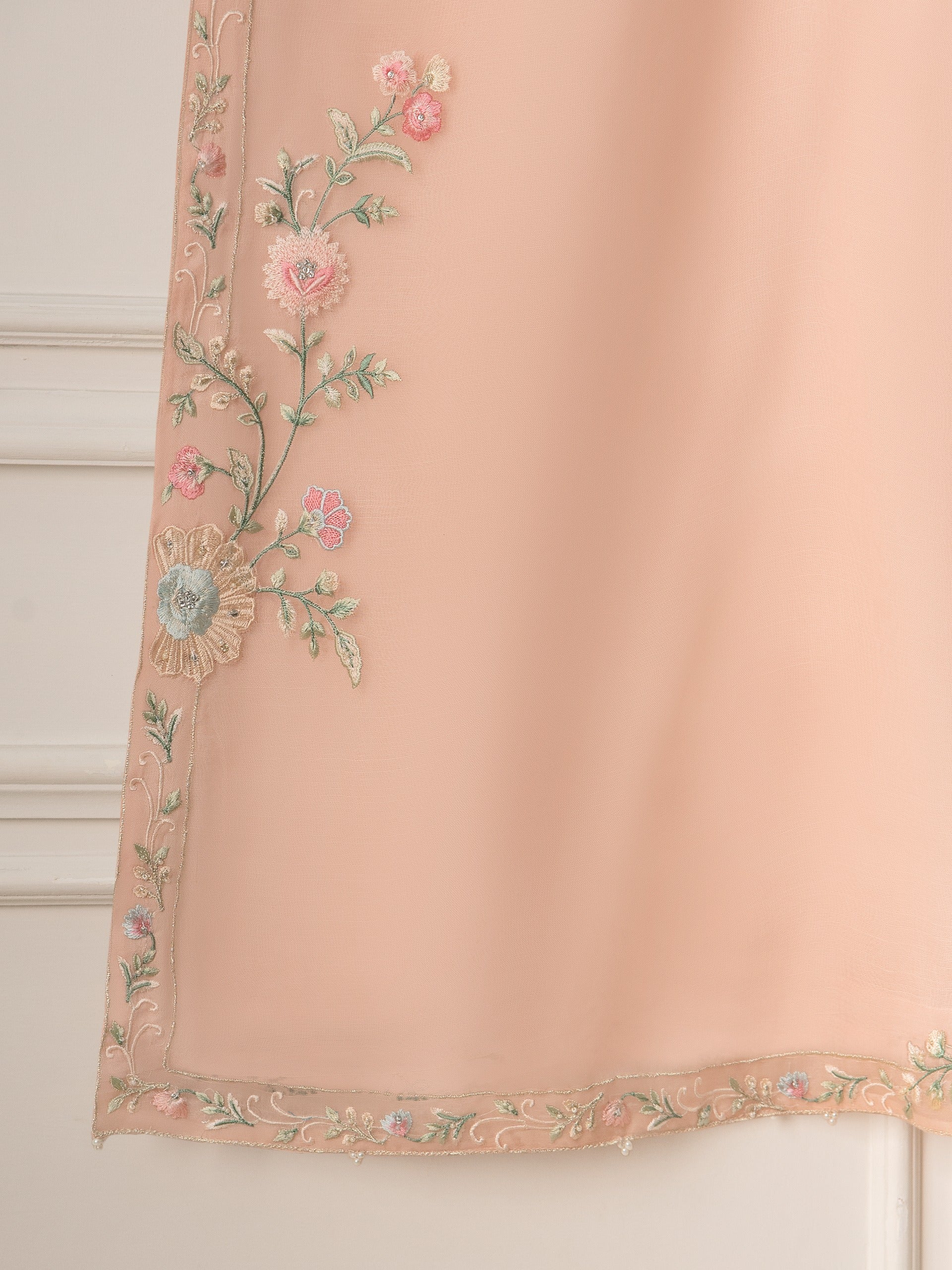 3 Piece - Pure Organza Embroidered Suit - Image 7