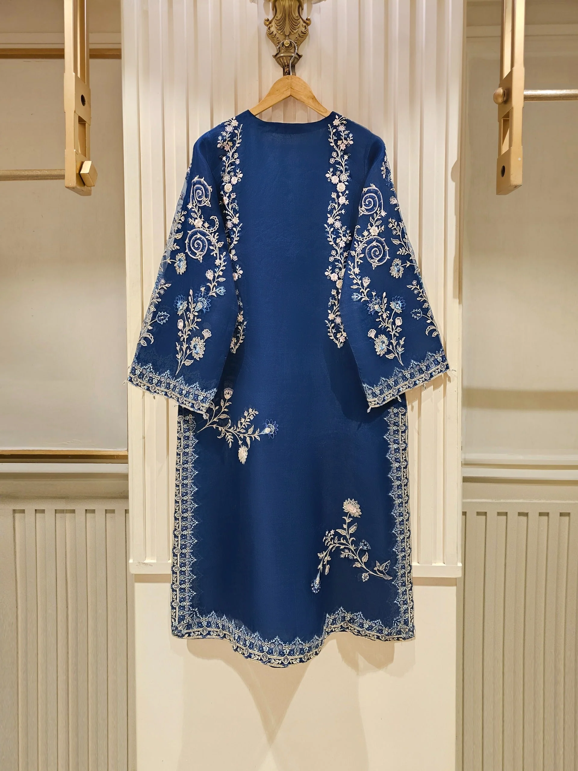 3 Piece - Pure Organza Embroidered Suit - Image 3