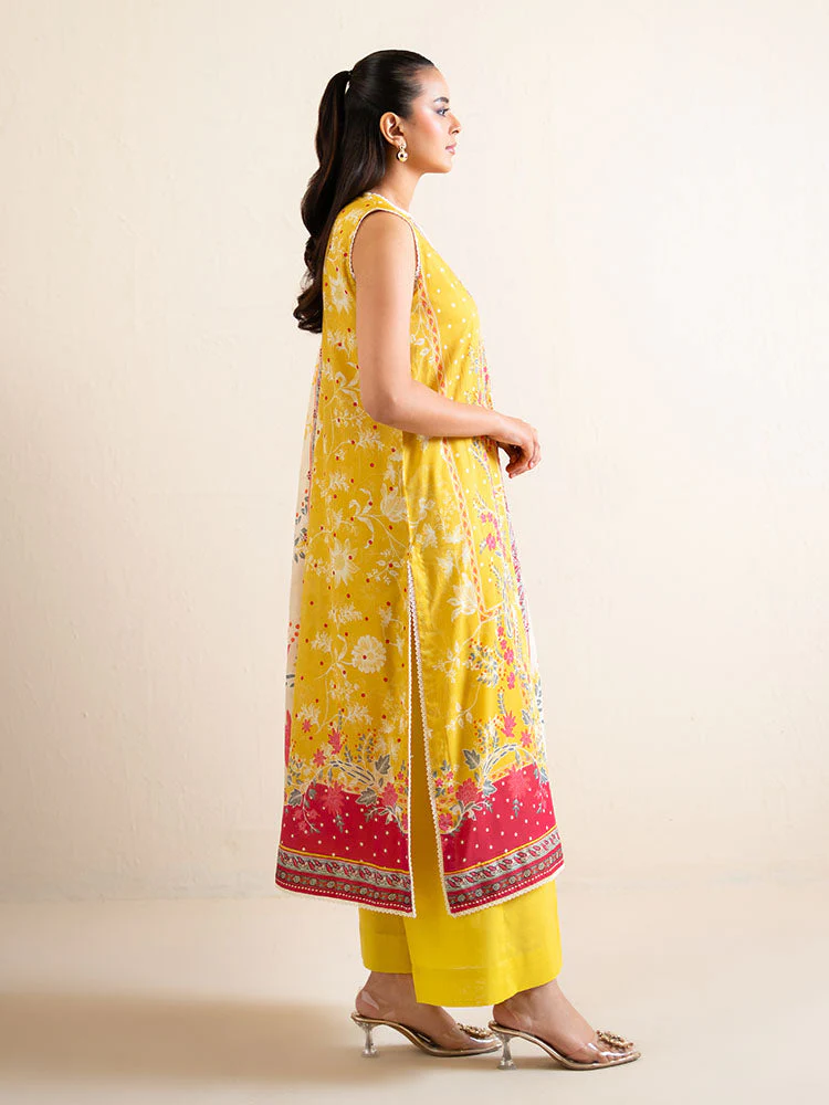 3-Piece Unstitched Embroidered Lawn Suit - Image 3