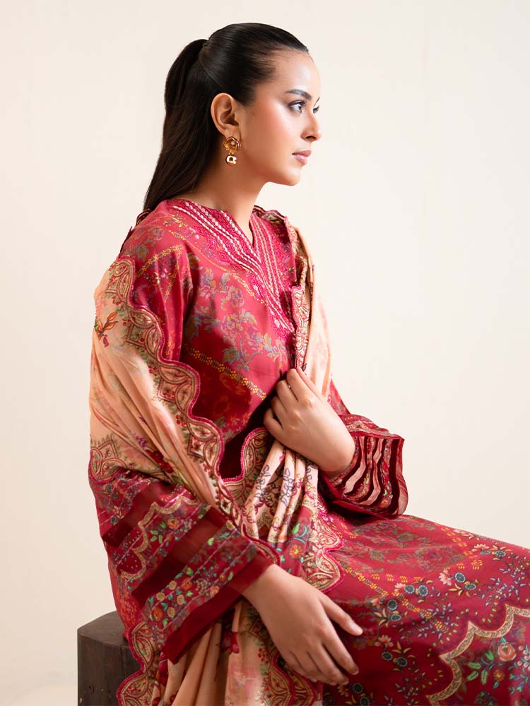 3-Piece Unstitched Embroidered Lawn Suit - Image 6