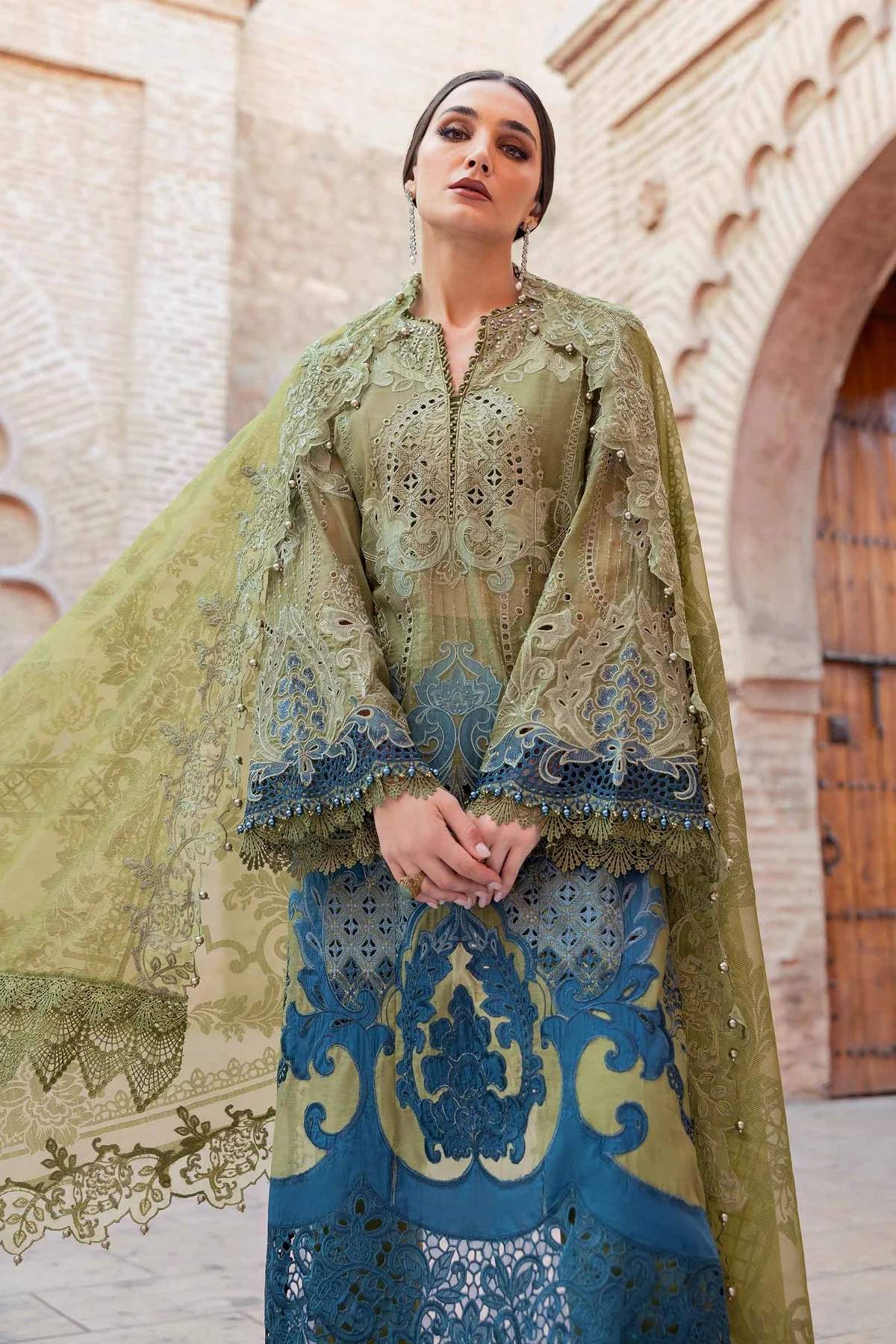 3 Piece Unstitched Embroidered Paper Cotton Suit - Image 4