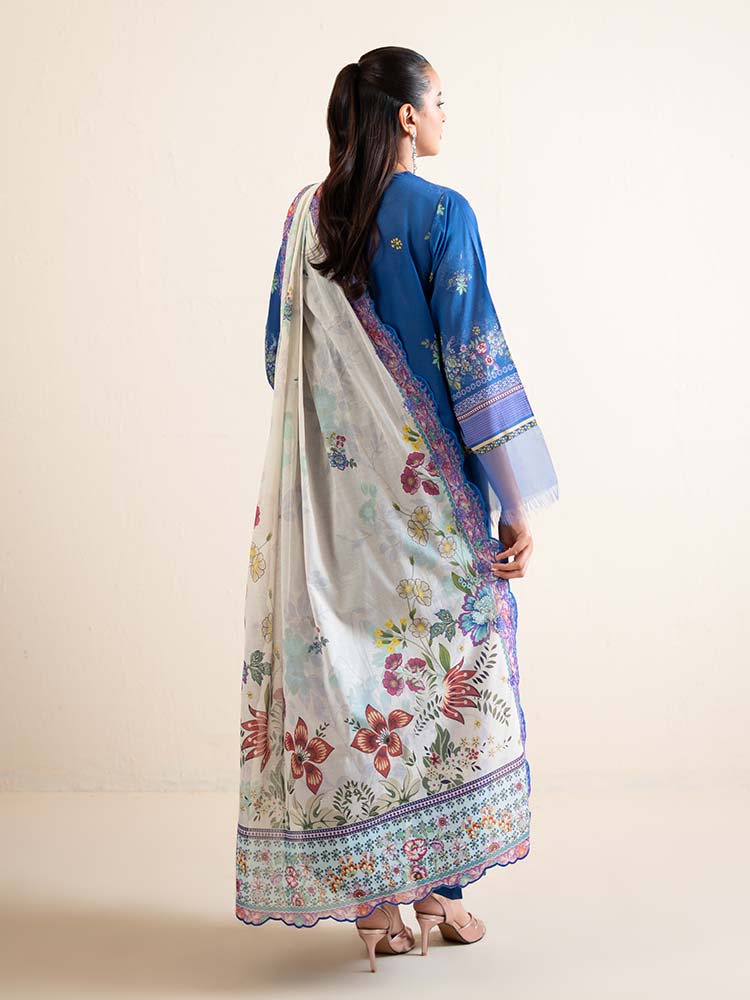 3-Piece Unstitched Embroidered Lawn Suit - Image 3