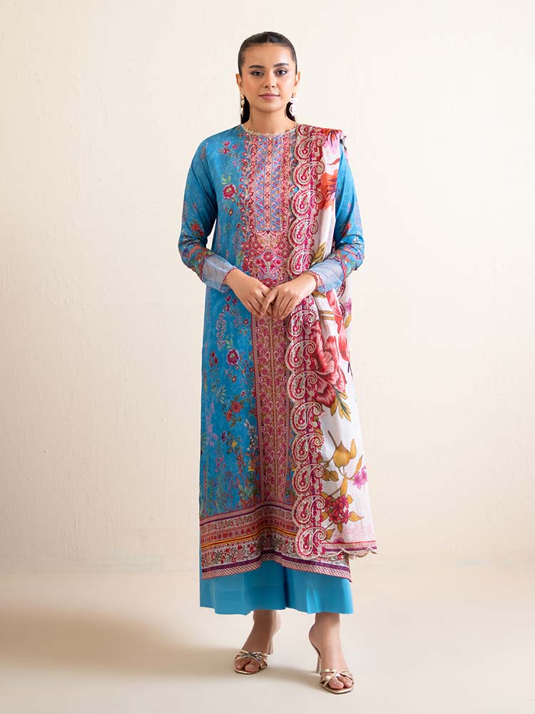 3-Piece Unstitched Embroidered Lawn Suit