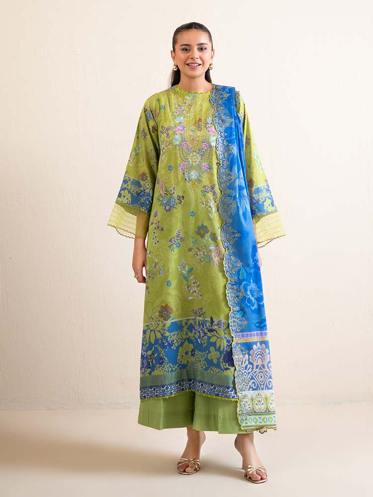 3-Piece Unstitched Embroidered Lawn Suit