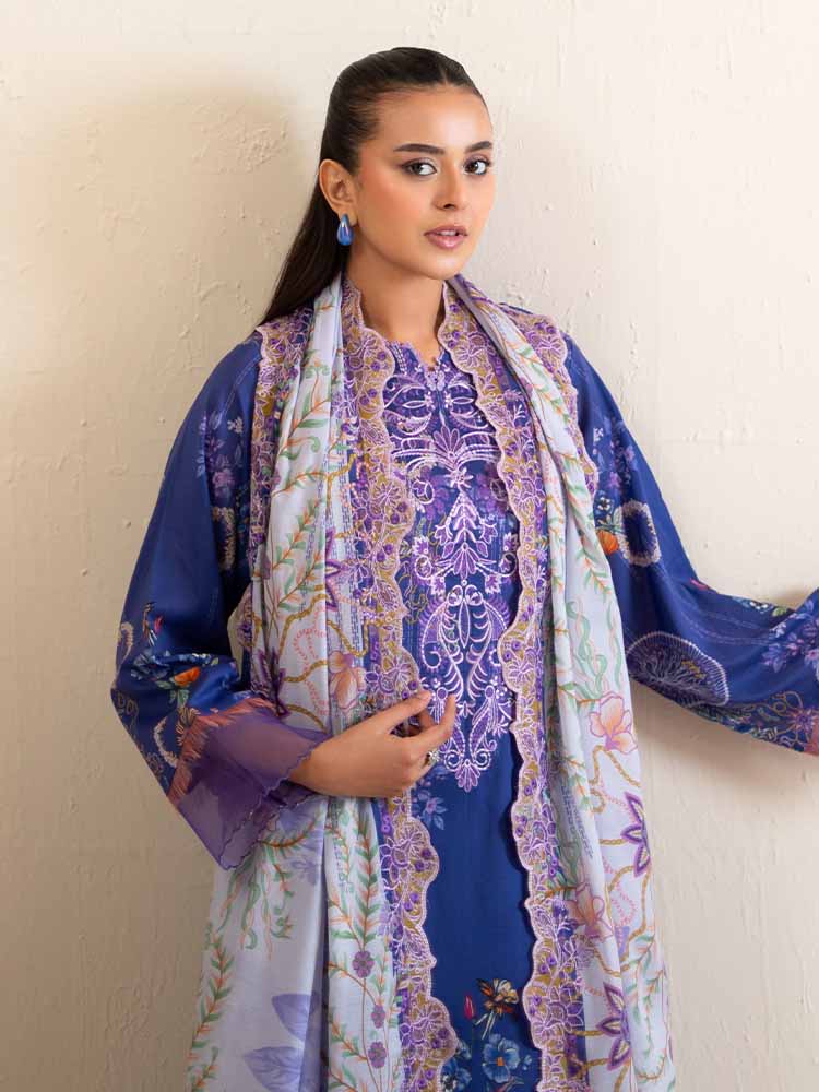 3-Piece Unstitched Embroidered Lawn Suit - Image 4