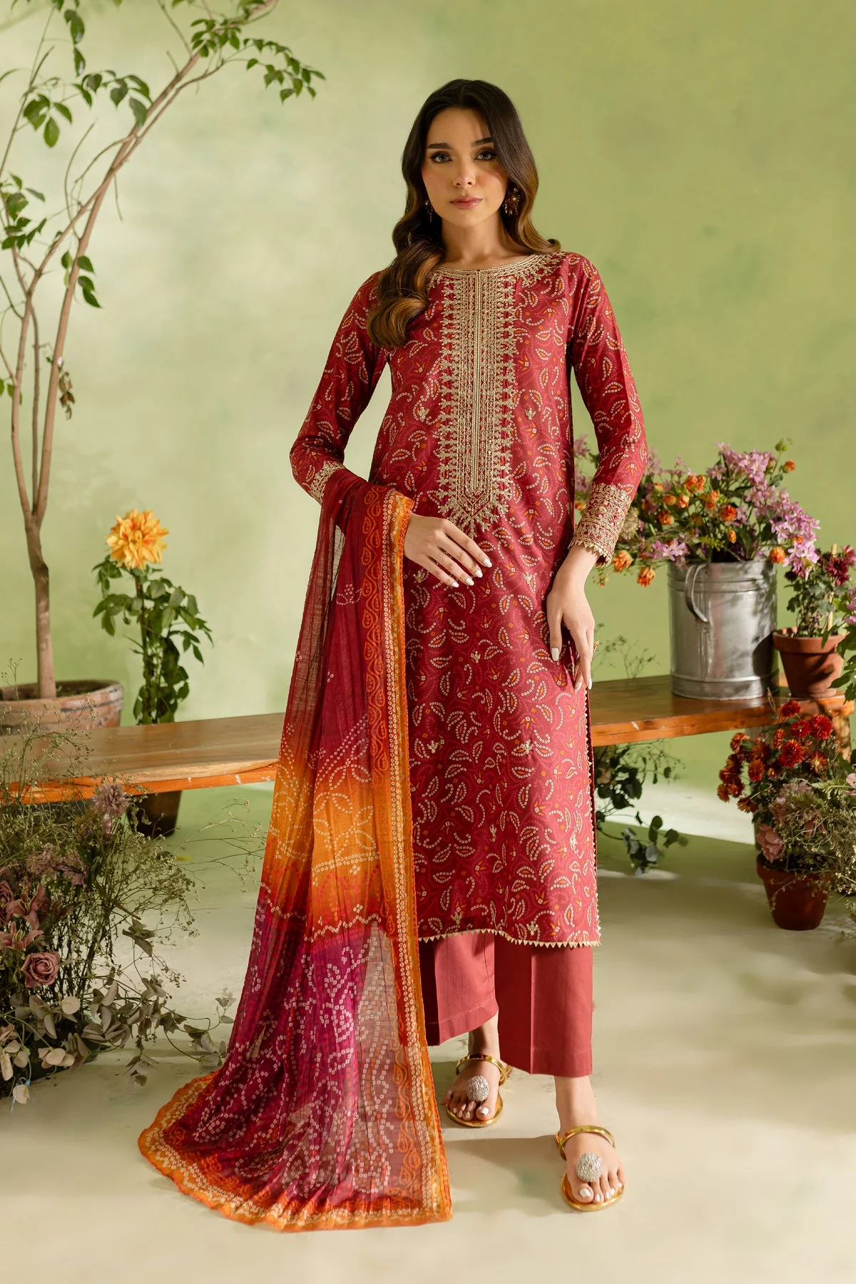 3Pc - Printed Lawn Dress ( Pret) - Image 6