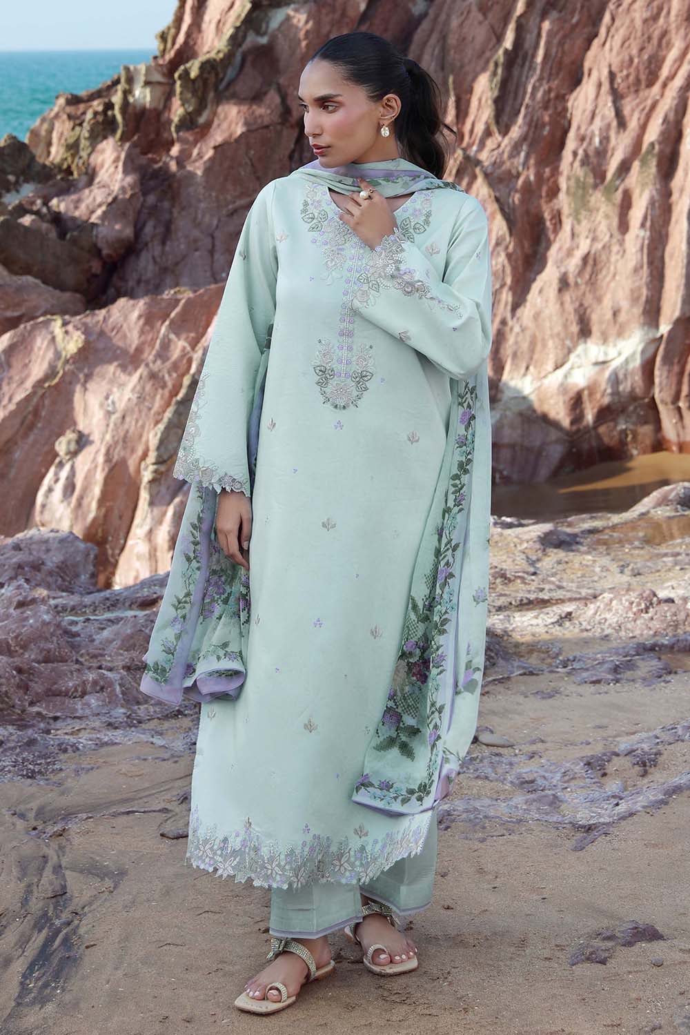 Afsanah Embroidered Lawn - Image 3