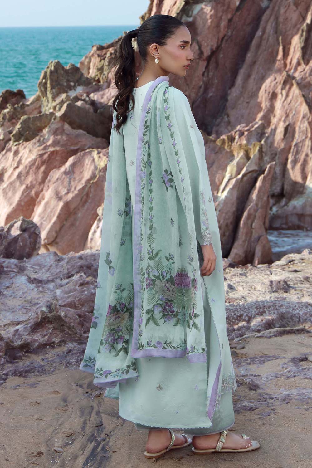 Afsanah Embroidered Lawn - Image 4