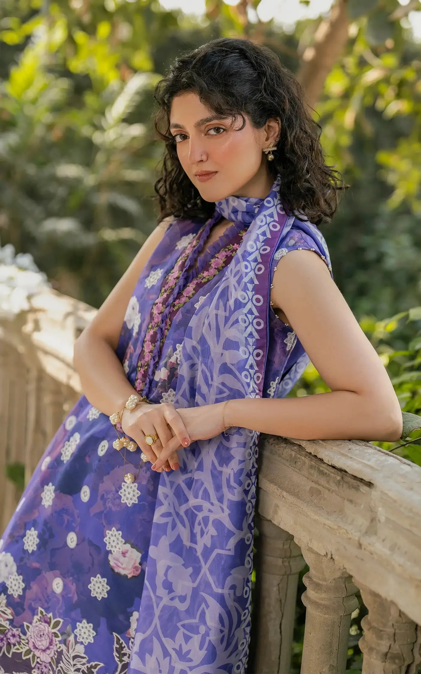 Chikankari digital printed lawn - Image 6