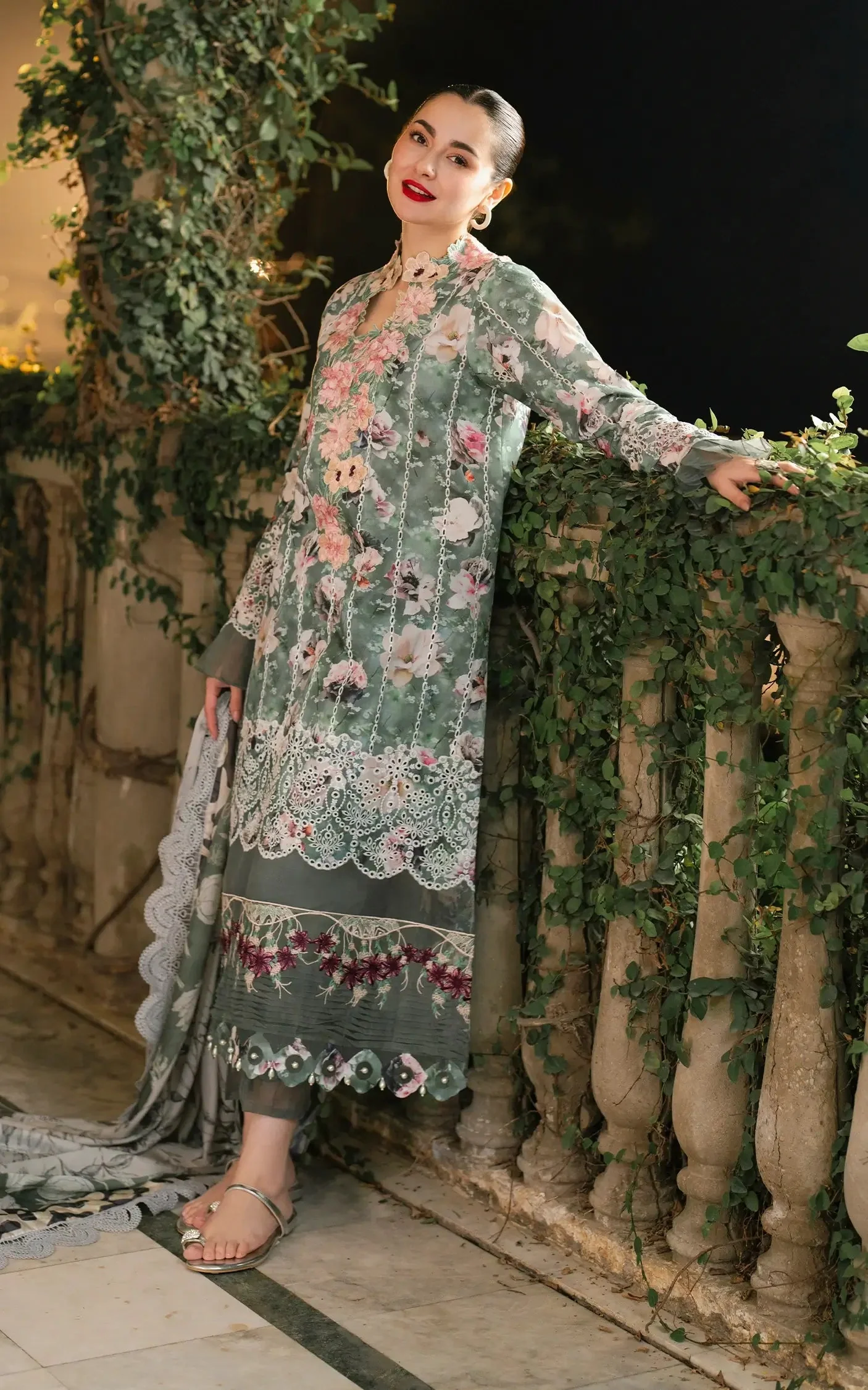 Chikankari digital printed lawn - Image 6