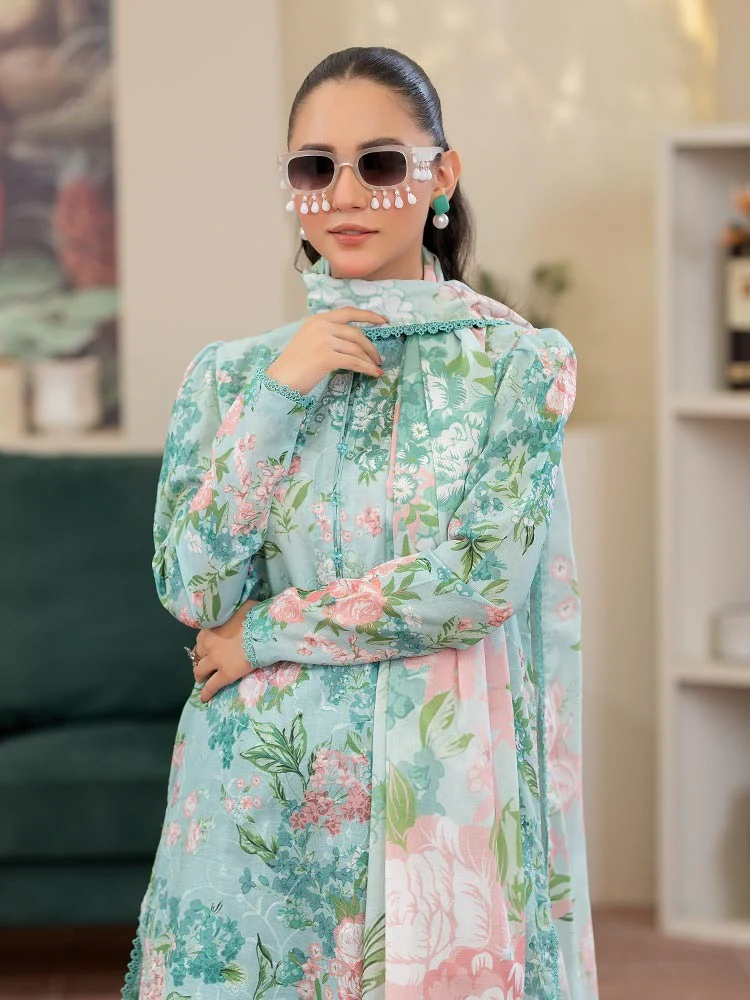 CHIKANKARI Digital Printed Lawn Suit - Image 4