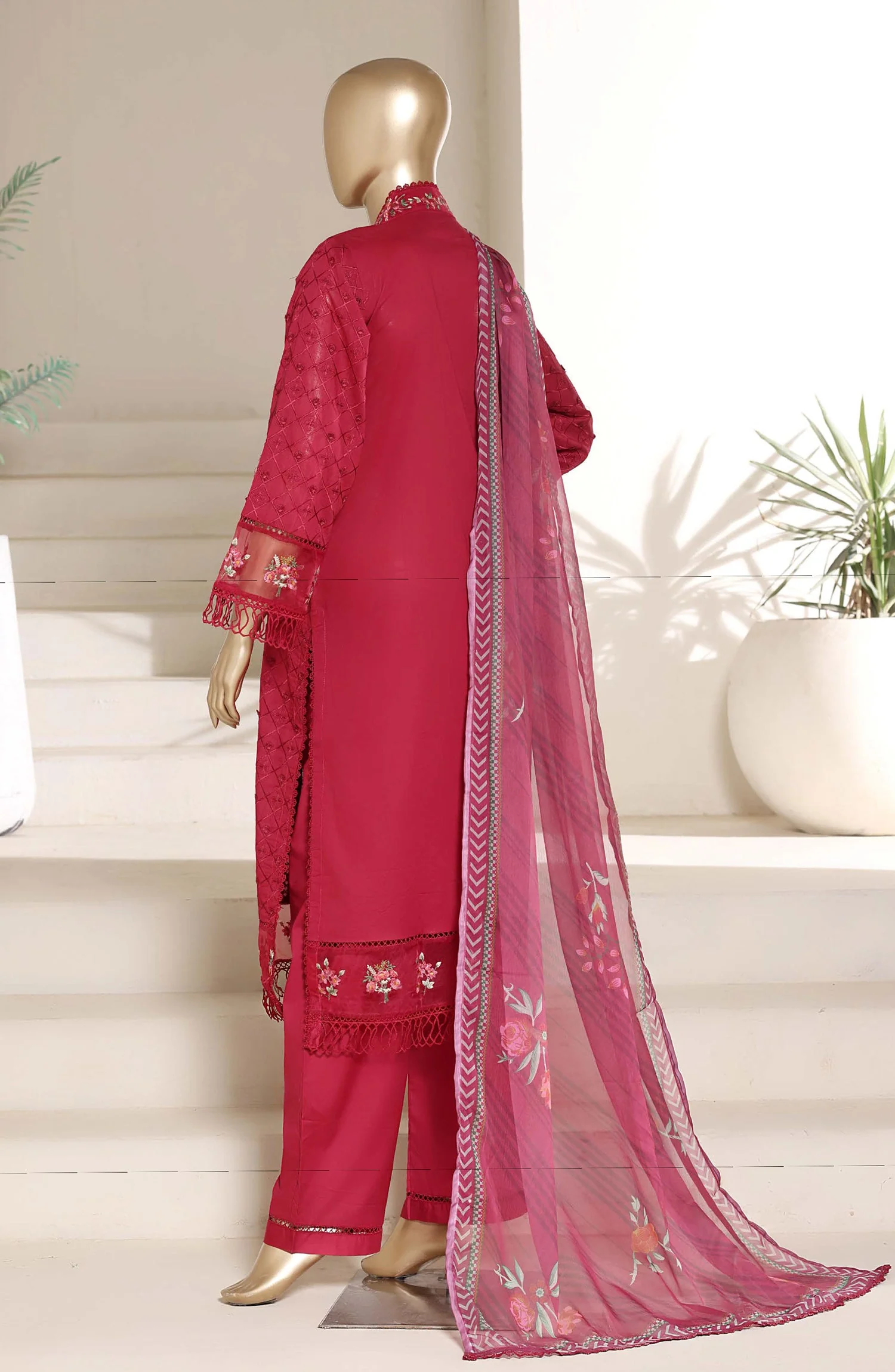 Chikankari Edit Embroidered Stitched 3 Piece Suit - Image 2