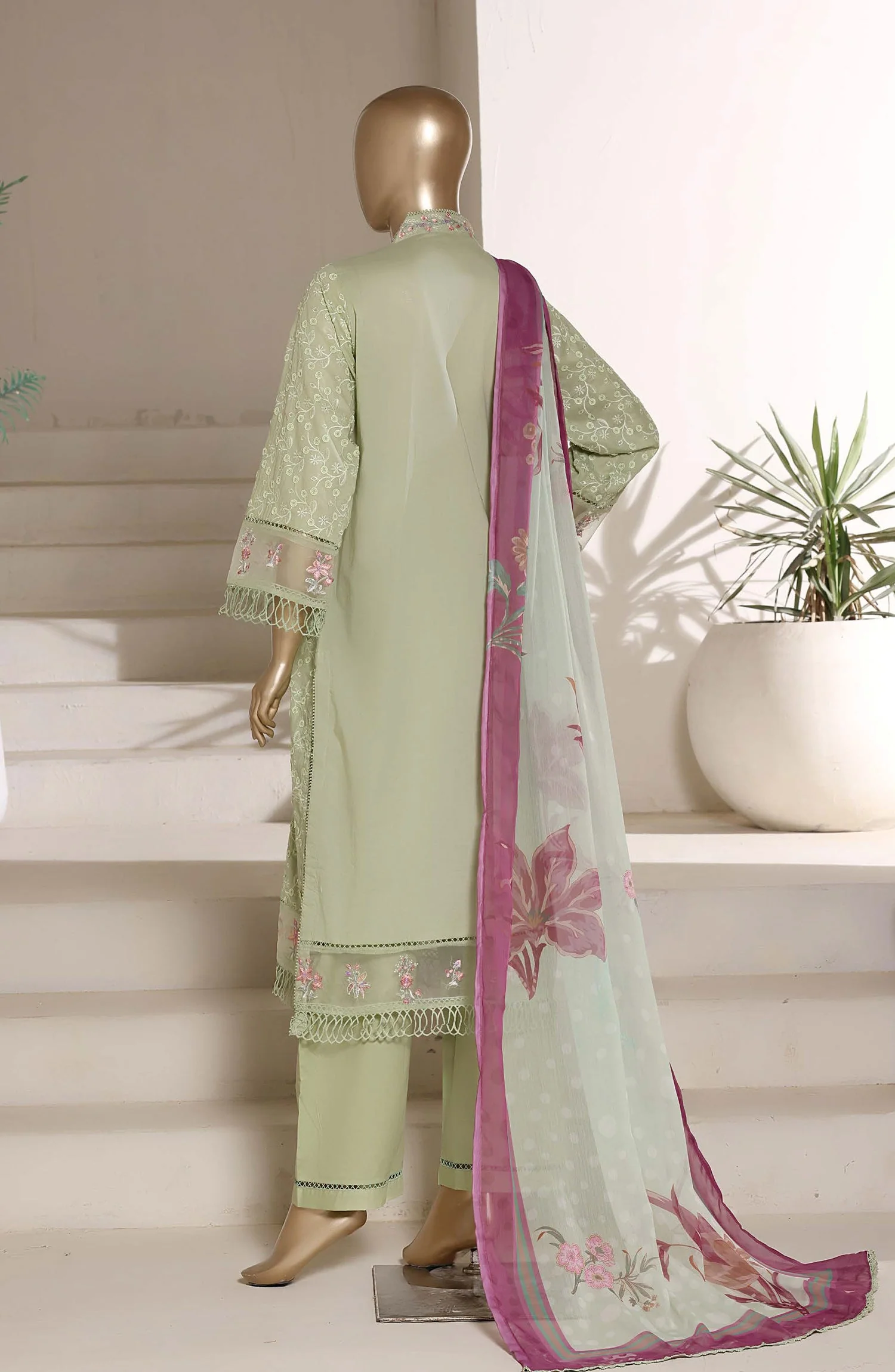 Chikankari Edit Embroidered Stitched 3 Piece Suit - Image 2