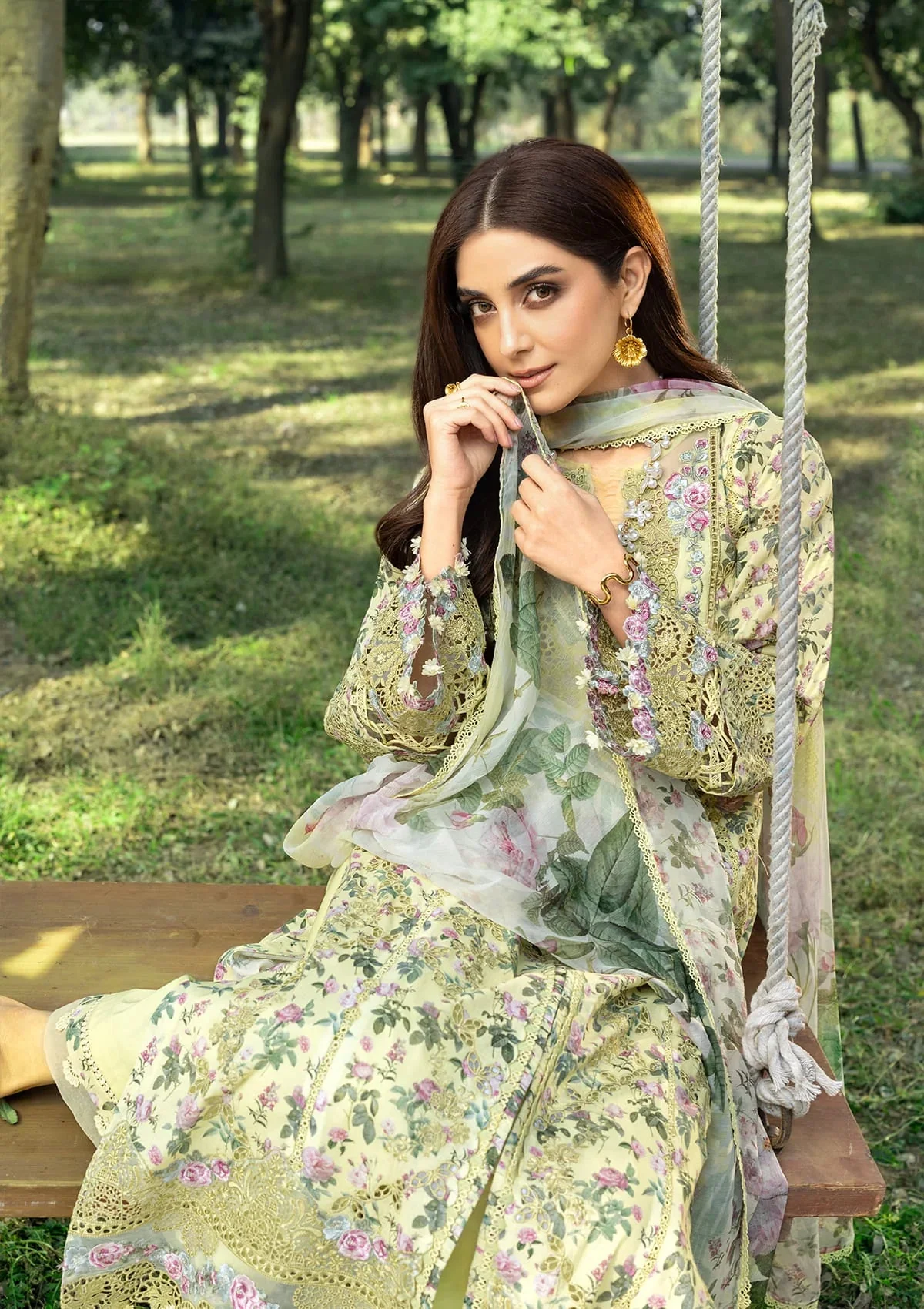 CHIKANKARI PRINTS WITH CHIFFON DUPATTA - Image 5