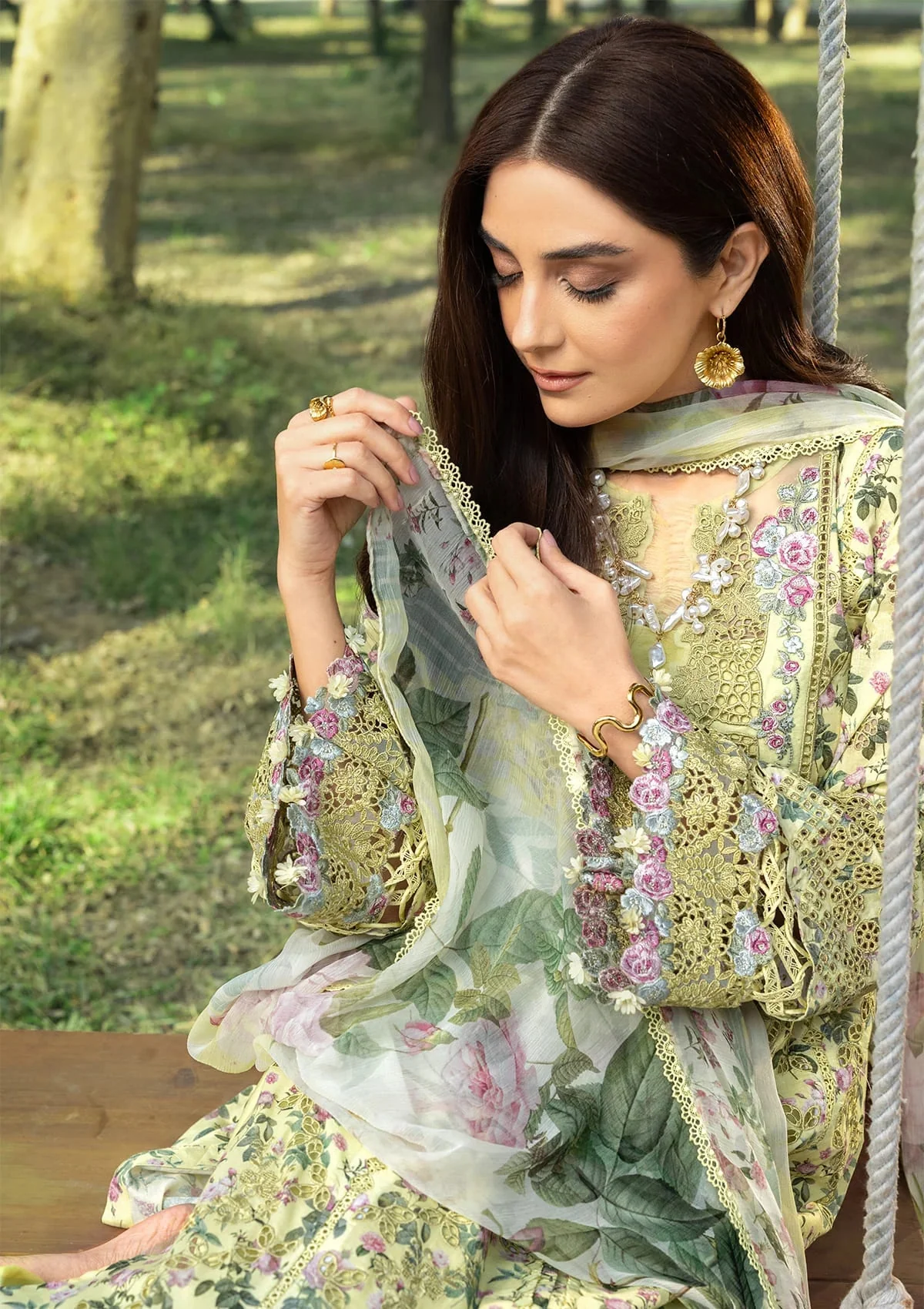 CHIKANKARI PRINTS WITH CHIFFON DUPATTA - Image 6