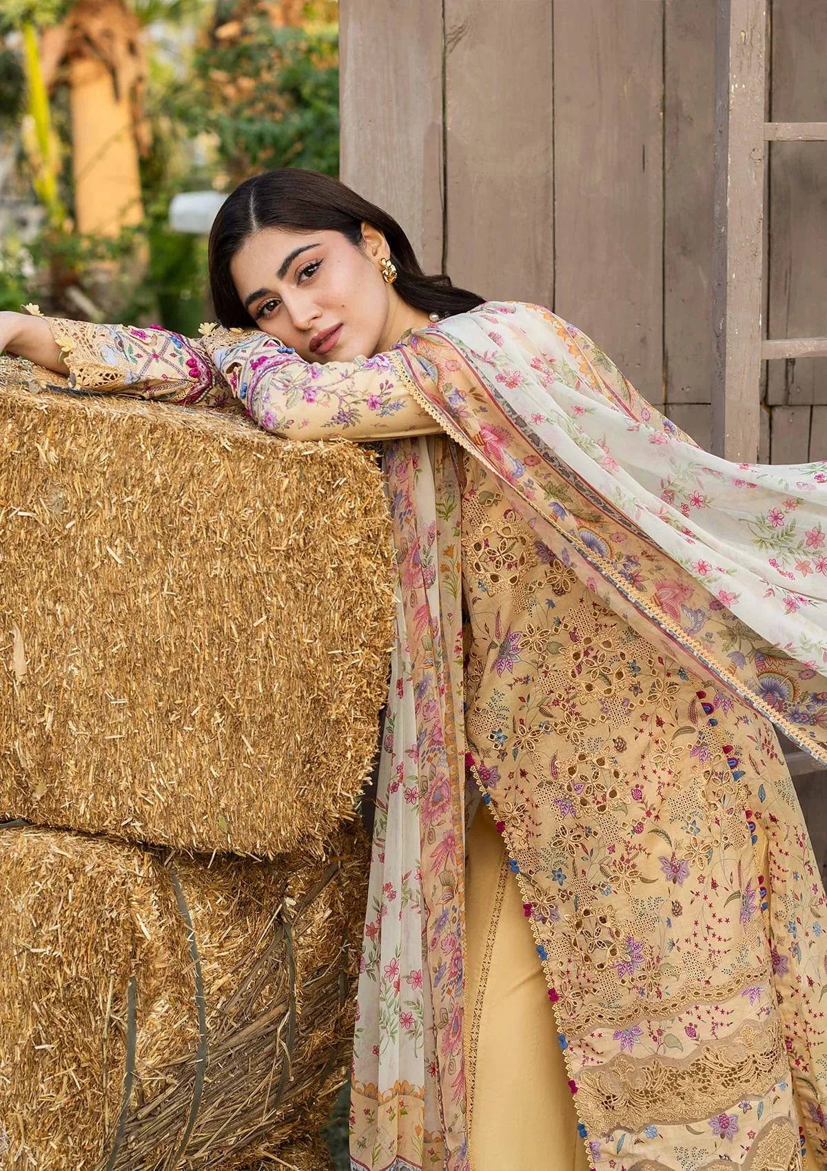 CHIKANKARI PRINTS WITH CHIFFON DUPATTA - Image 8