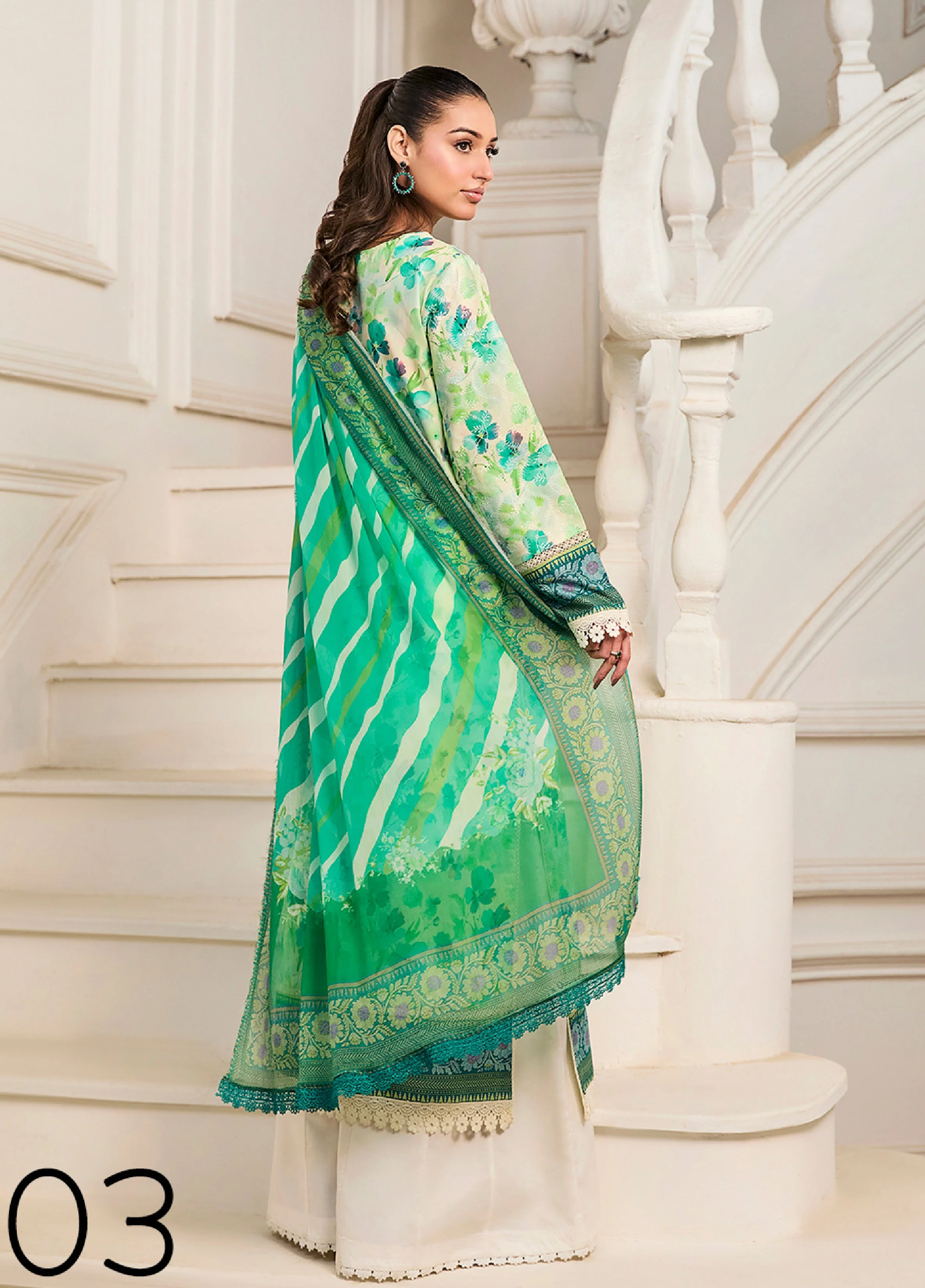 Chikenkari Print Lawn 3 Piece - Image 2