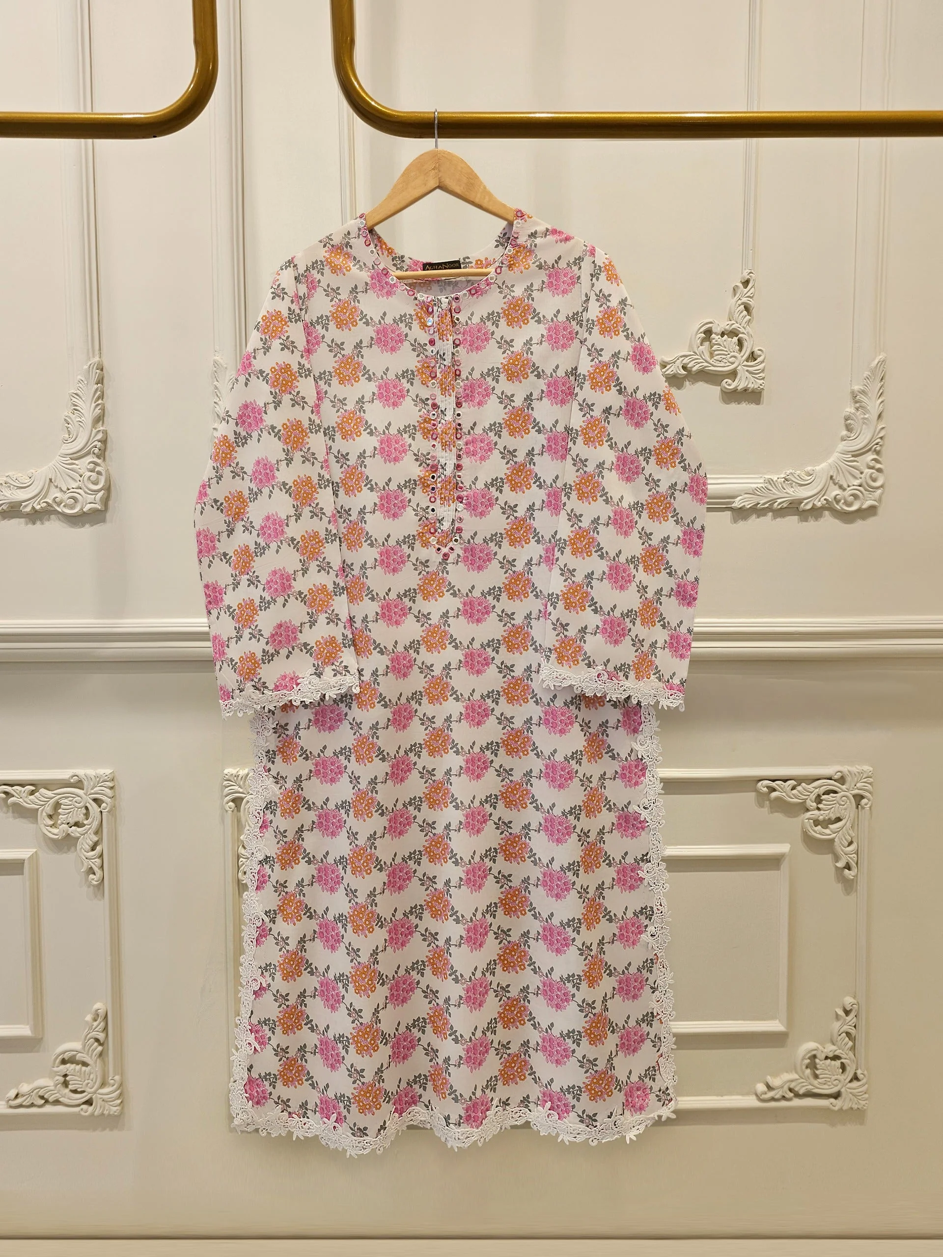 Digital Printed Embroidered Cambric Shirt