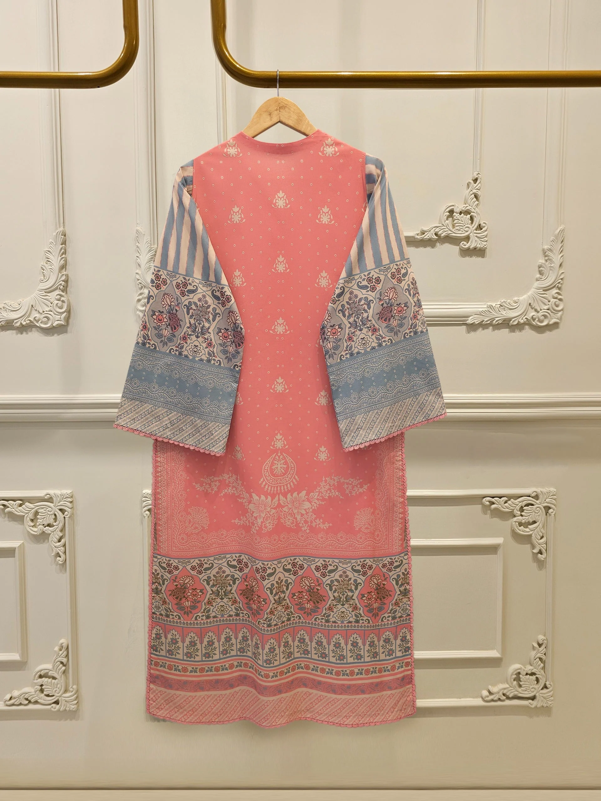 Digital Printed Embroidered Cambric Shirt - Image 2