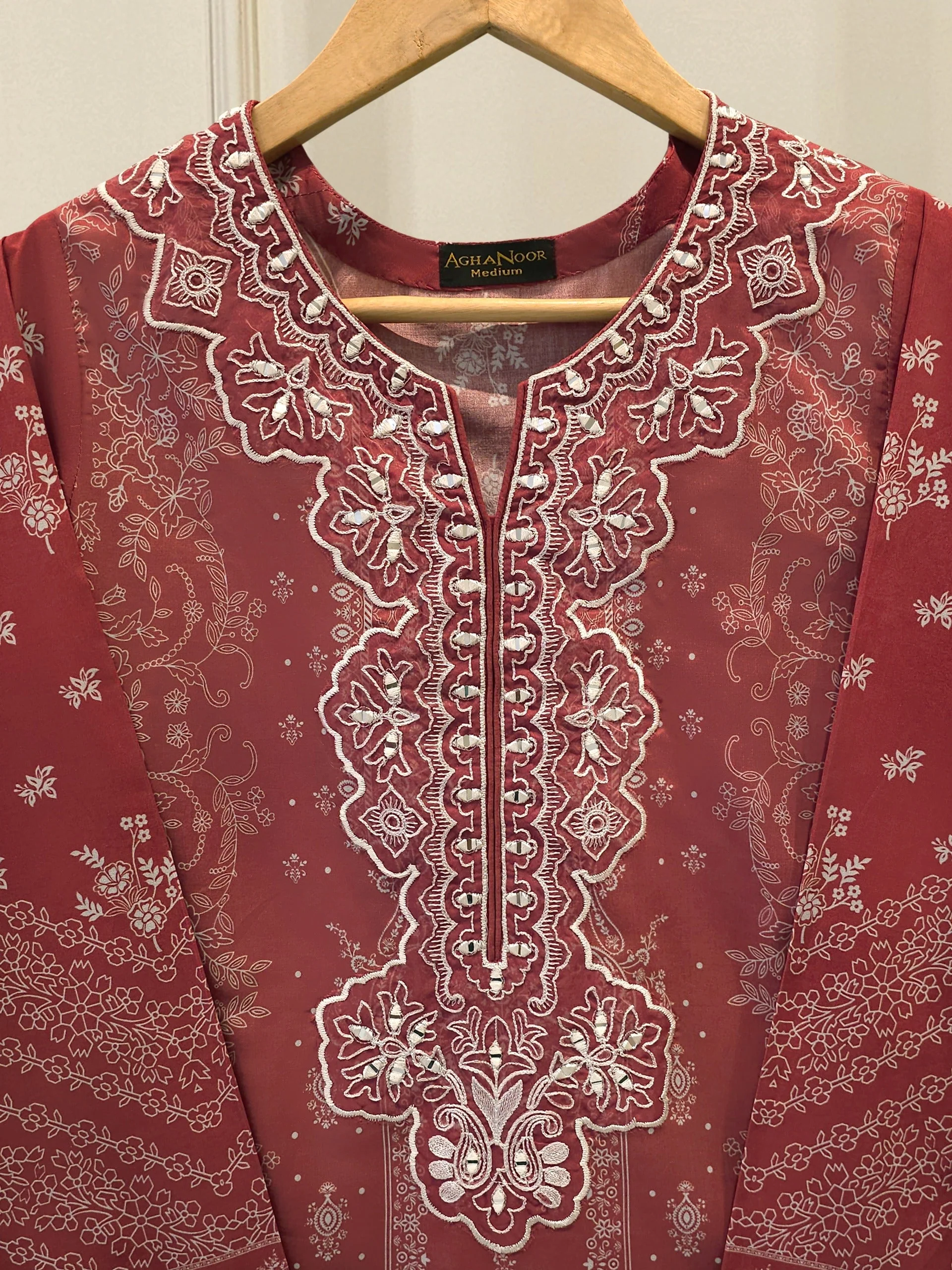 Digital Printed Embroidered Cambric Shirt - Image 3