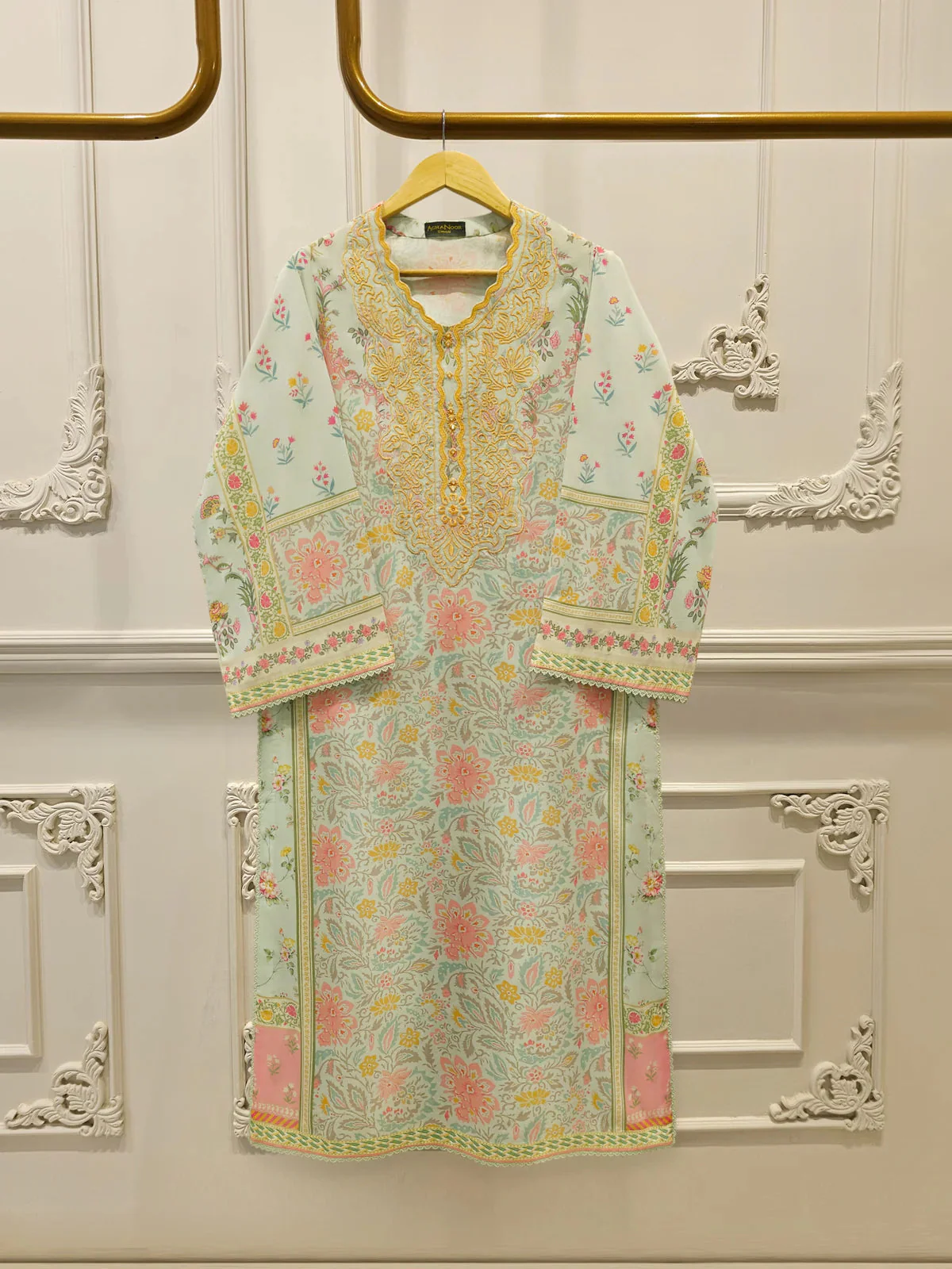 Digital Printed Embroidered Cambric Shirt