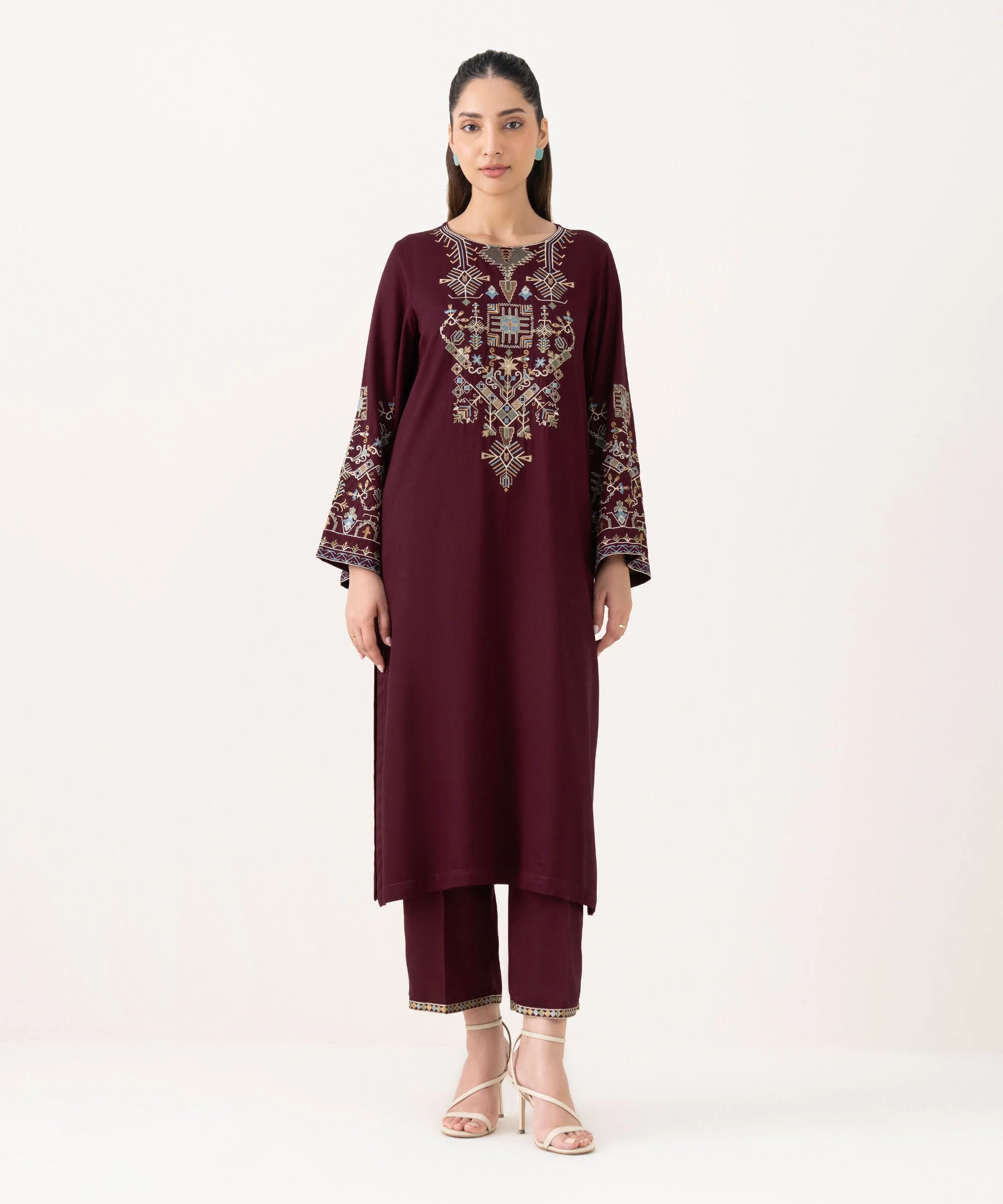 Embroidered Bedford Shirt With Pant