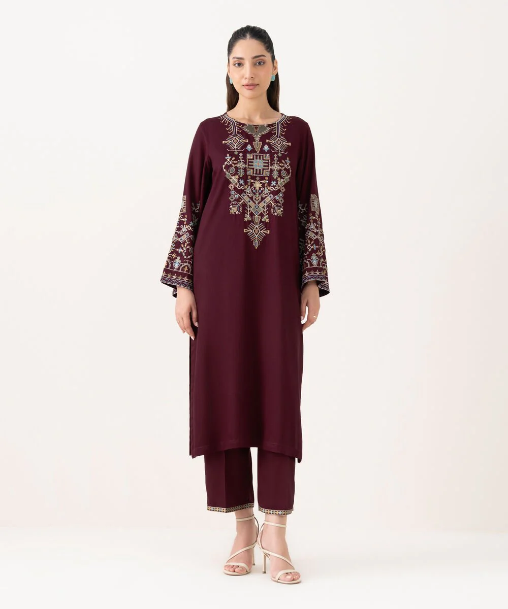 Embroidered Bedford Shirt With Pant - Image 6